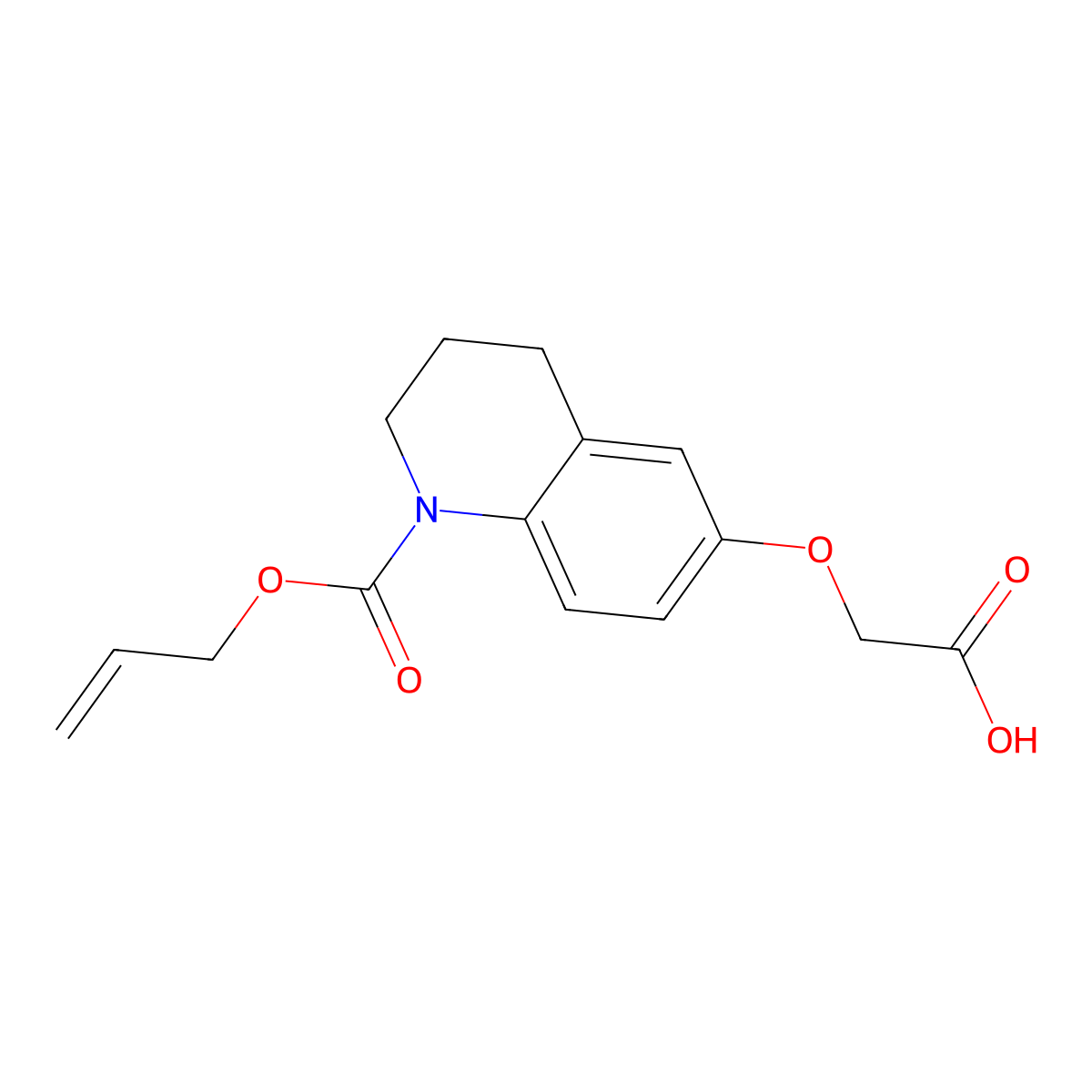 2-({1-[(Prop-2-en-1-yloxy)carbonyl]-1,2,3,4-tetrahydroquinolin-6-yl}oxy)acetic acid molecular structure, CAS 2913411-34-2
