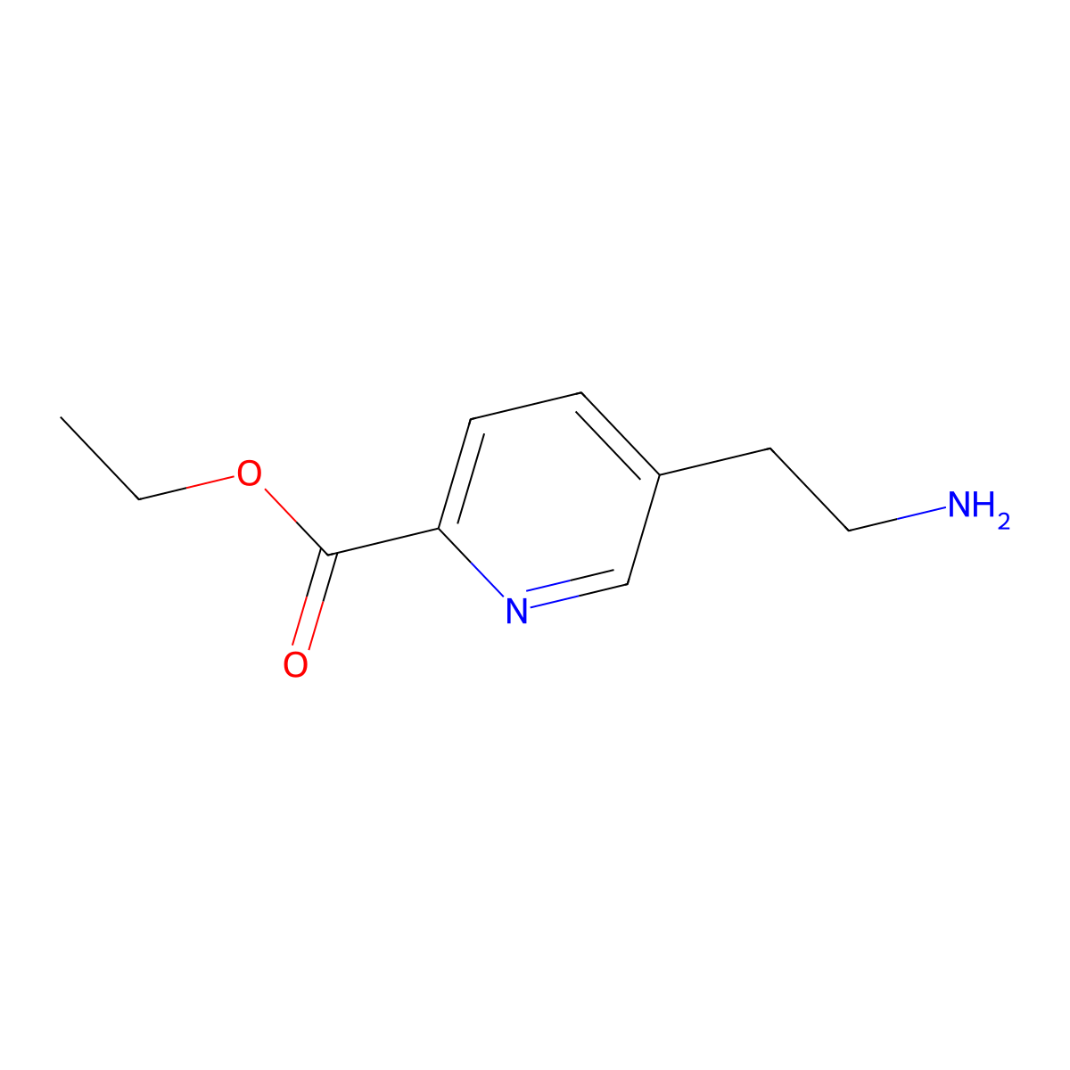 Ethyl 5-(2-aminoethyl)pyridine-2-carboxylate molecular structure, CAS 2913411-35-3