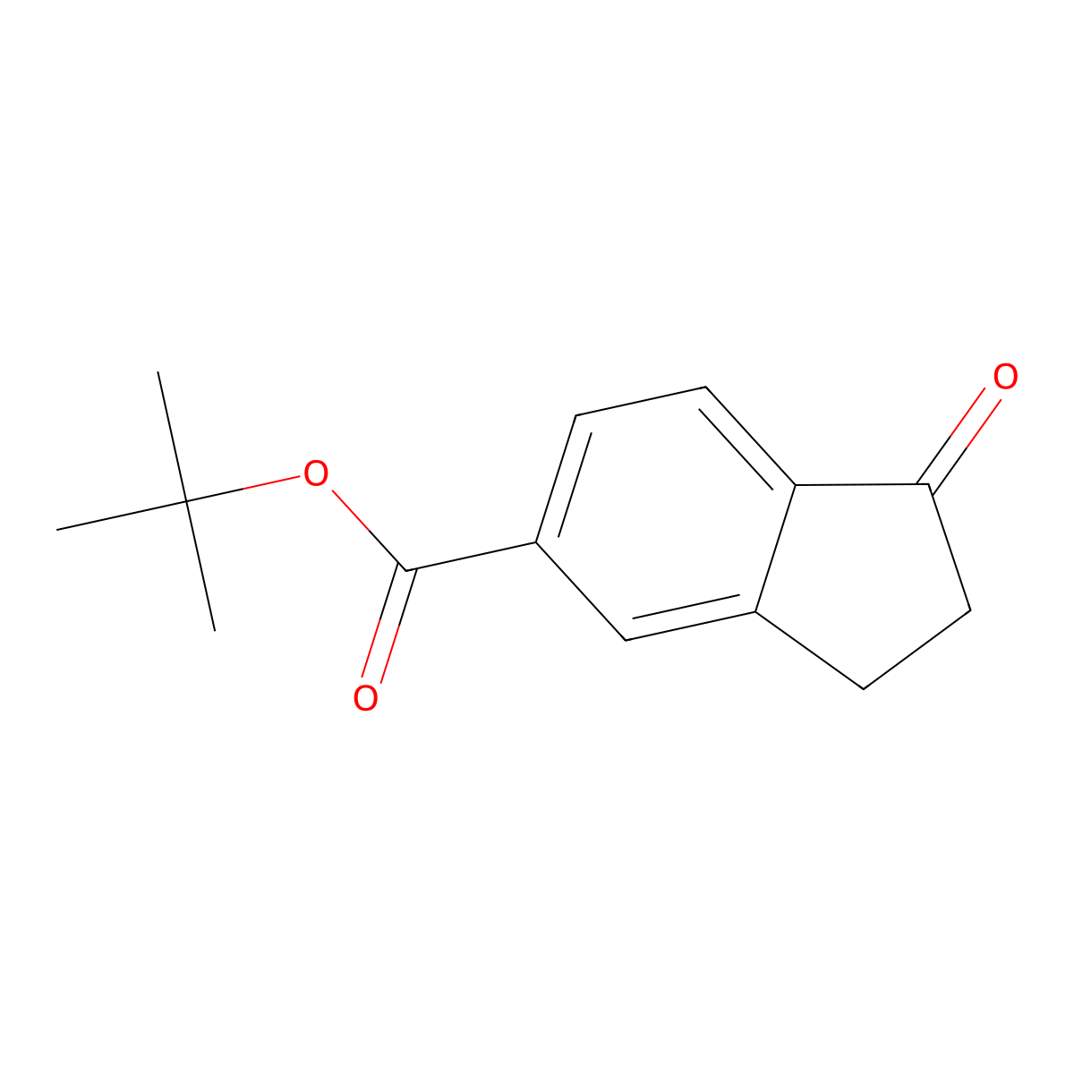 tert-butyl 1-oxo-2,3-dihydro-1H-indene-5-carboxylate molecular structure, CAS 2913411-47-7