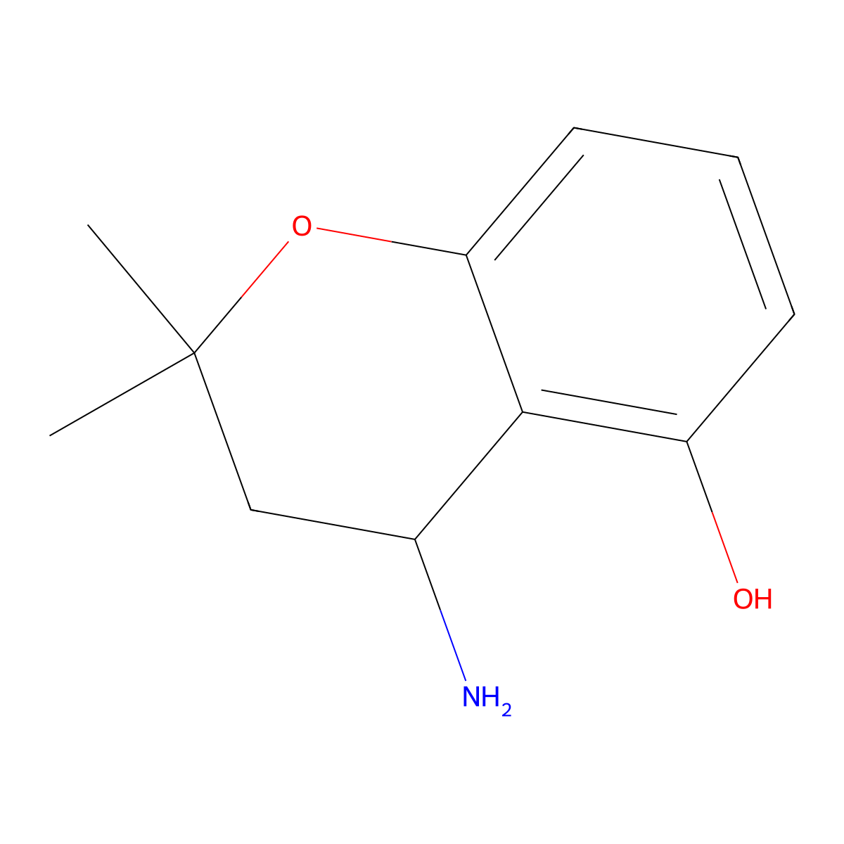 4-amino-2,2-dimethyl-3,4-dihydro-2H-1-benzopyran-5-ol molecular structure, CAS 2913411-65-9