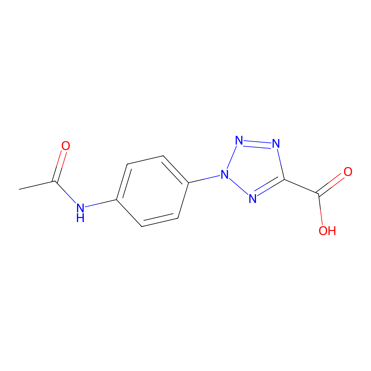 2-(4-acetamidophenyl)-2H-1,2,3,4-tetrazole-5-carboxylic acid molecular structure, CAS 2913411-78-4