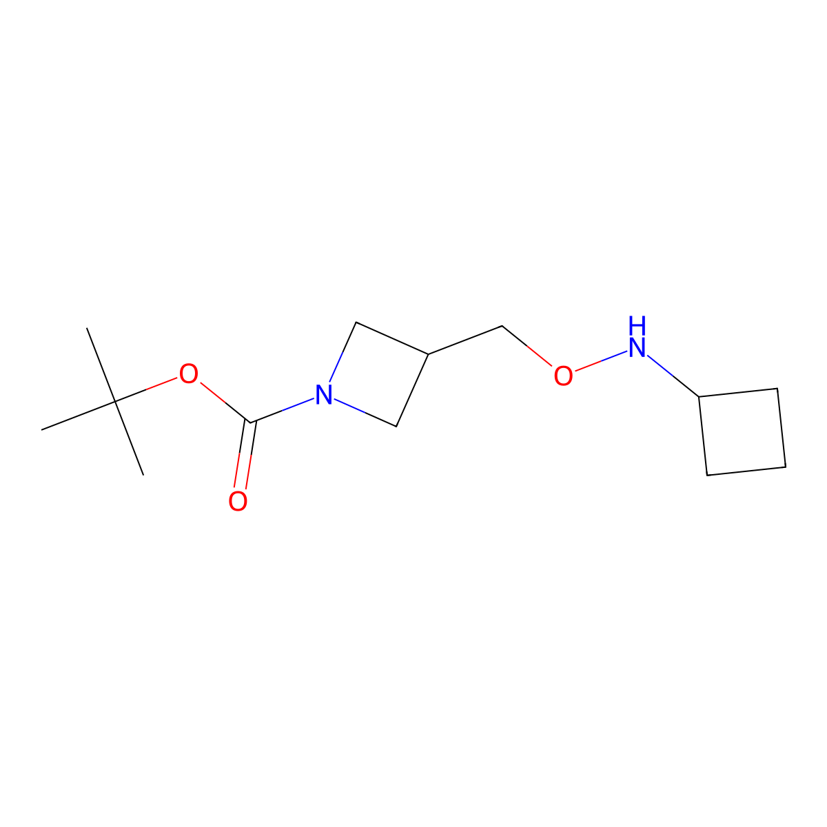 Tert-butyl 3-{[(cyclobutylamino)oxy]methyl}azetidine-1-carboxylate molecular structure, CAS 2913412-08-3