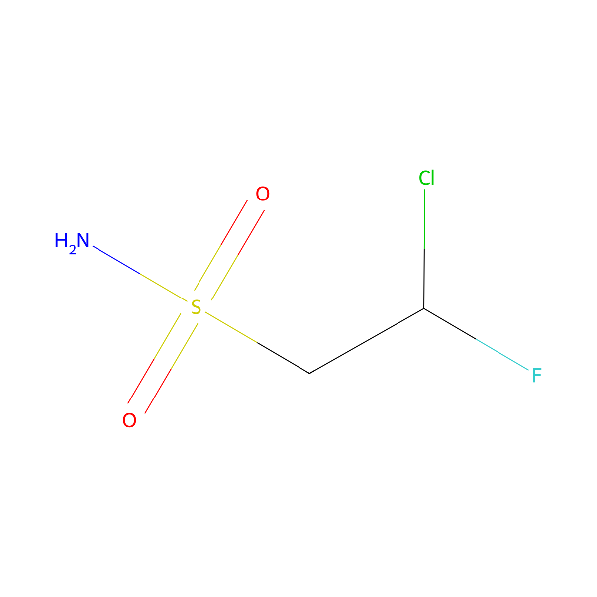 2-Chloro-2-fluoroethane-1-sulfonamide molecular structure, CAS 2913412-32-3
