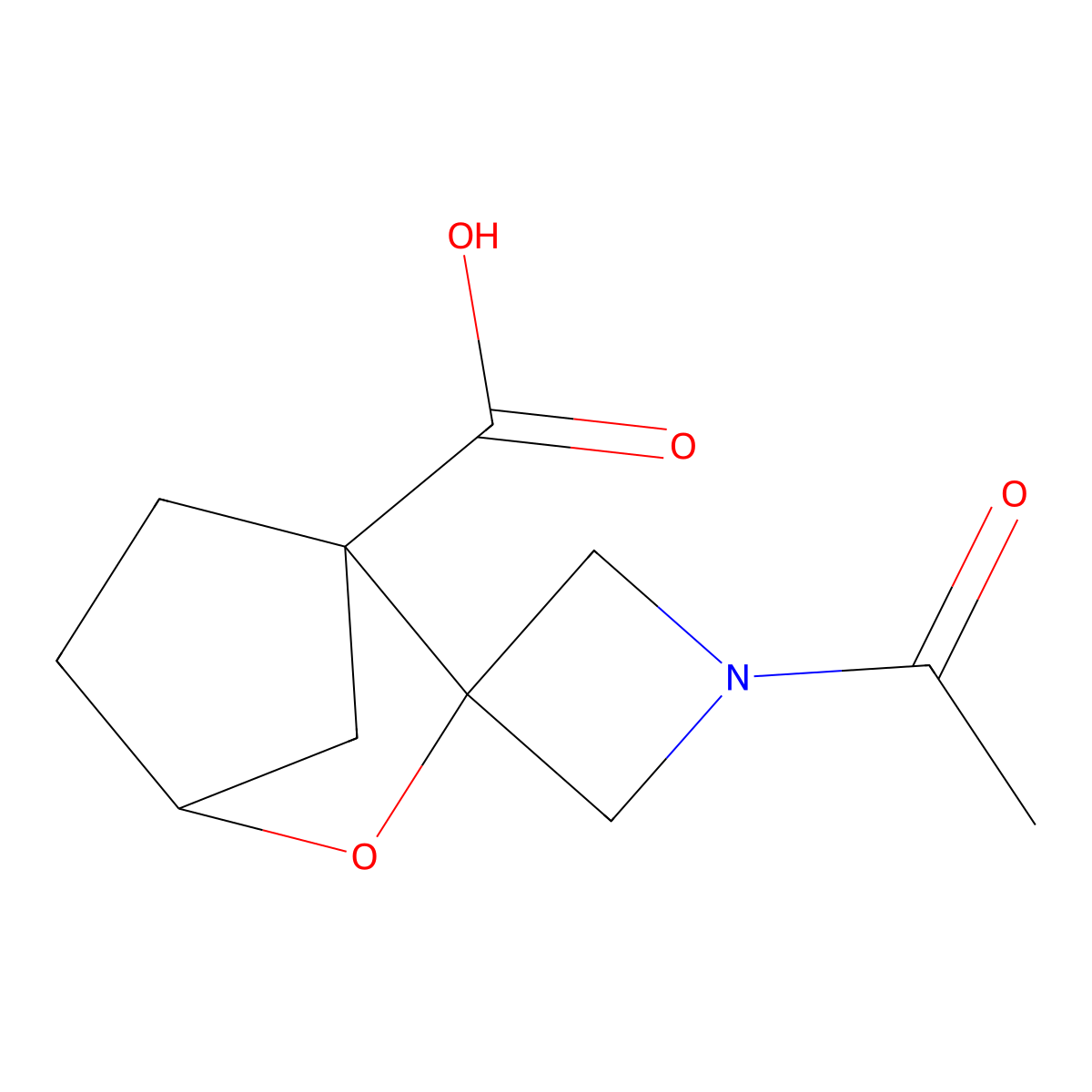 1-Acetyl-3'-oxaspiro[azetidine-3,2'-bicyclo[2.2.1]heptane]-1'-carboxylic acid molecular structure, CAS 2913412-43-6