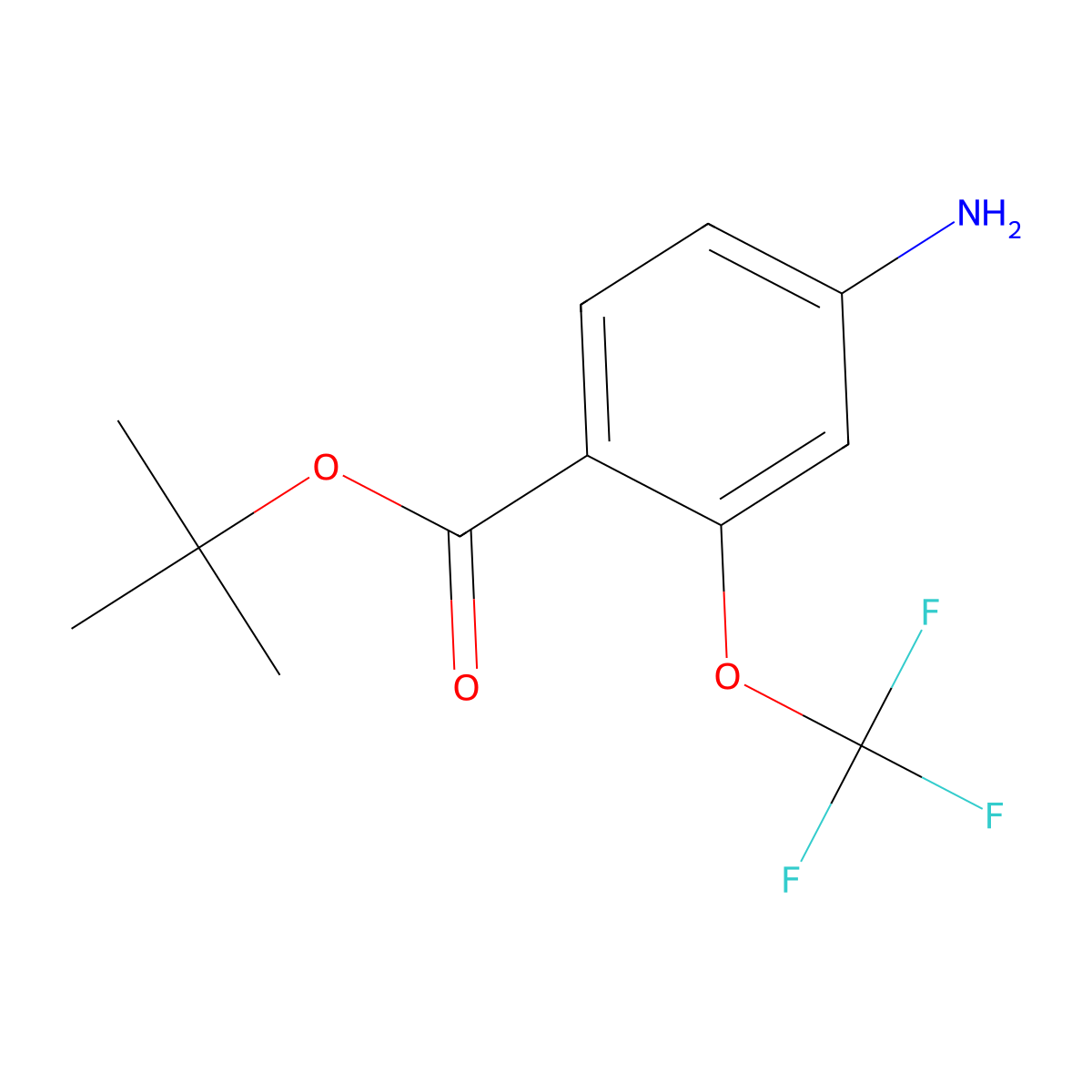 Tert-butyl 4-amino-2-(trifluoromethoxy)benzoate molecular structure, CAS 2913412-49-2
