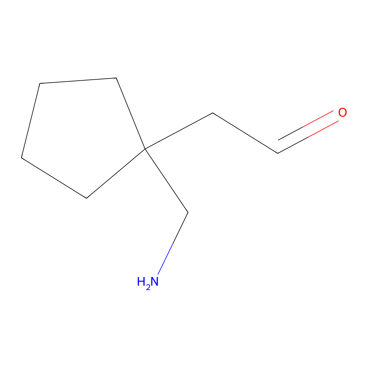 2-[1-(Aminomethyl)cyclopentyl]acetaldehyde molecular structure, CAS 2913412-52-7