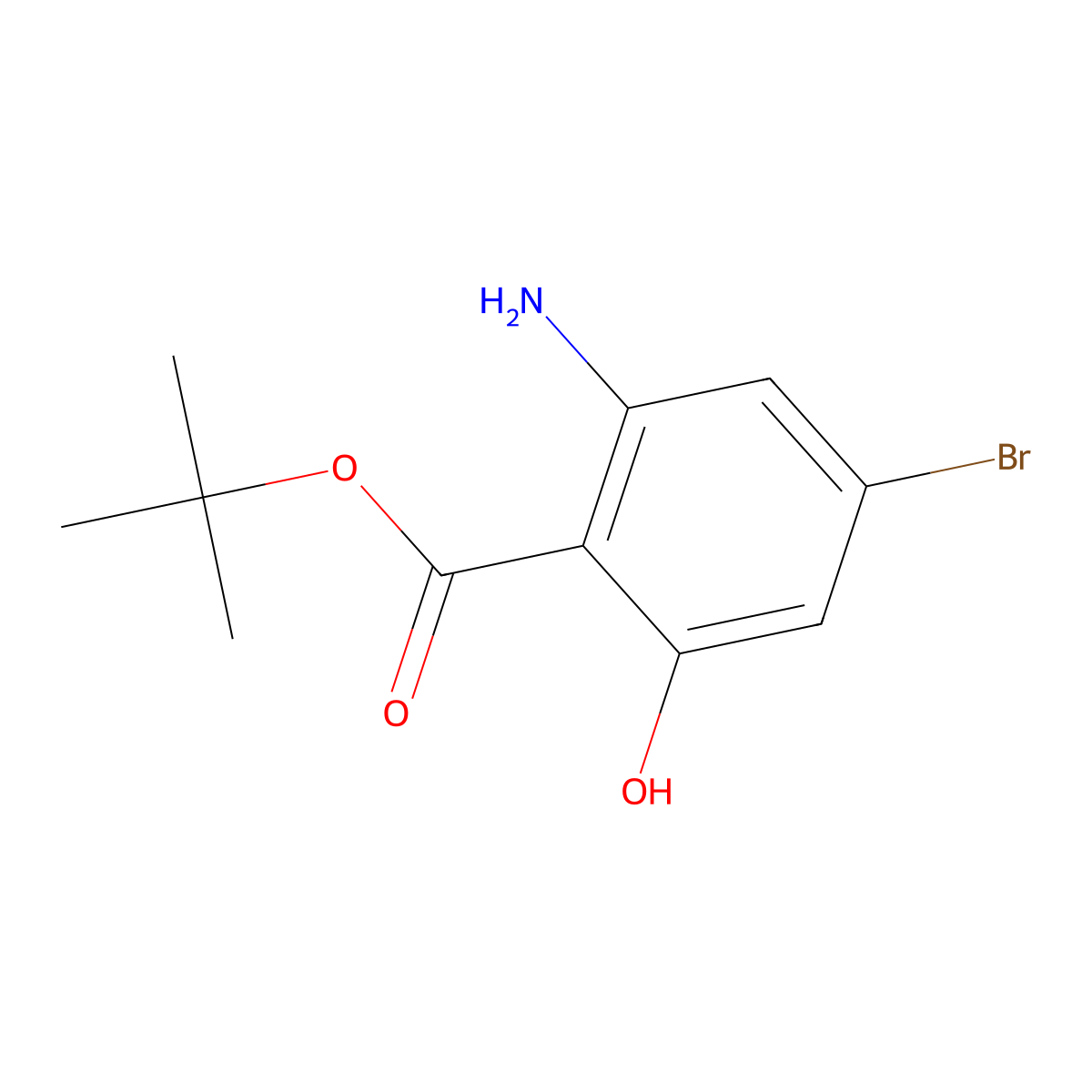 Tert-butyl 2-amino-4-bromo-6-hydroxybenzoate molecular structure, CAS 2913412-55-0
