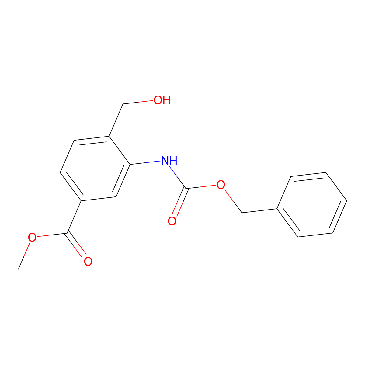 Methyl 3-{[(benzyloxy)carbonyl]amino}-4-(hydroxymethyl)benzoate molecular structure, CAS 2913412-83-4