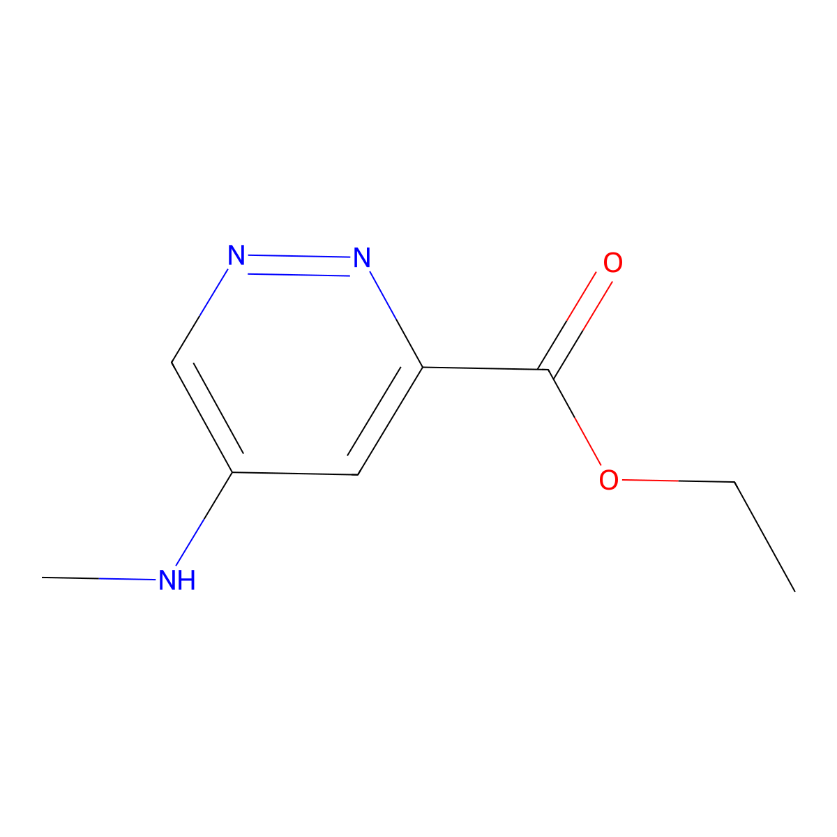 Ethyl 5-(methylamino)pyridazine-3-carboxylate molecular structure, CAS 2913412-88-9