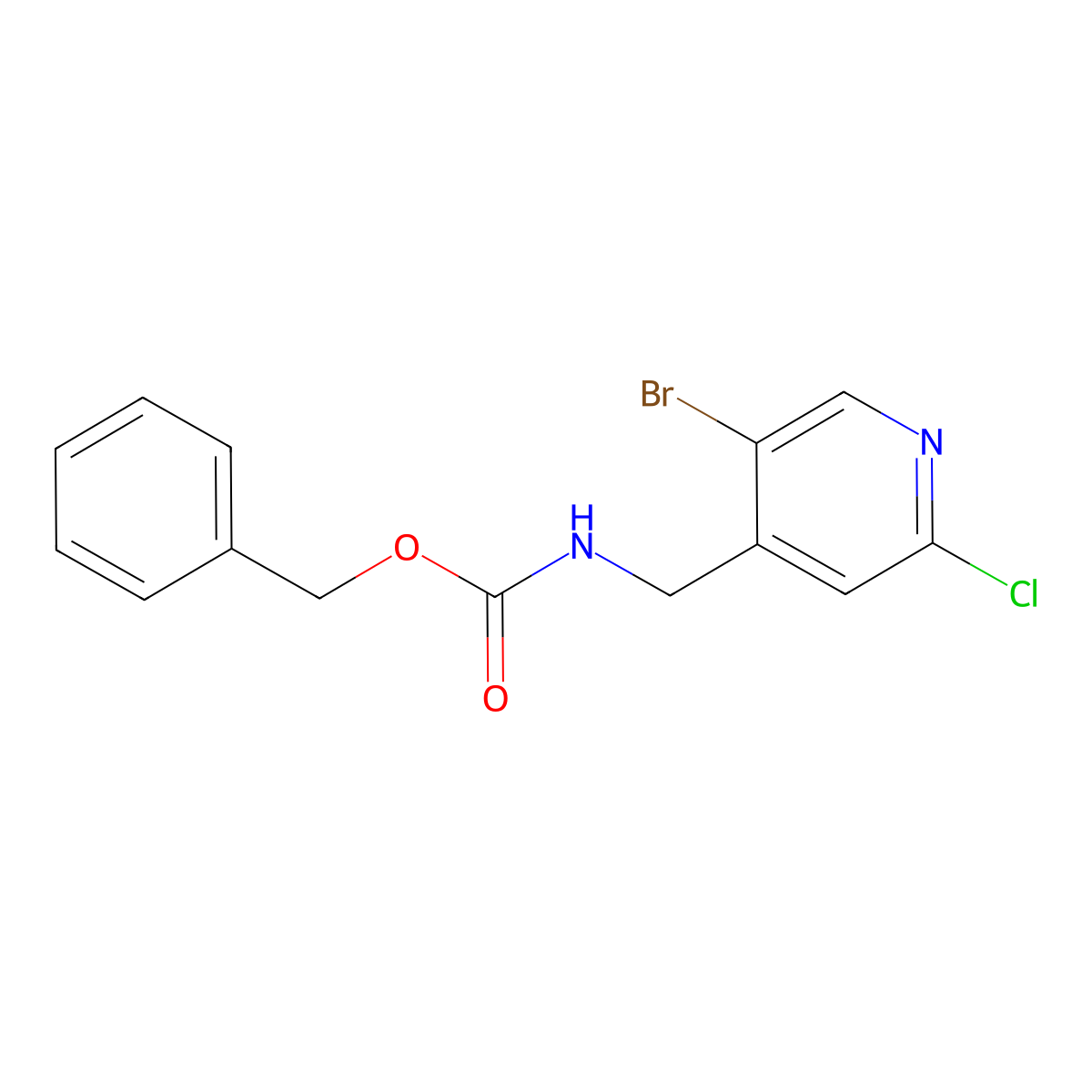 benzyl N-[(5-bromo-2-chloropyridin-4-yl)methyl]carbamate molecular structure, CAS 2913413-06-4