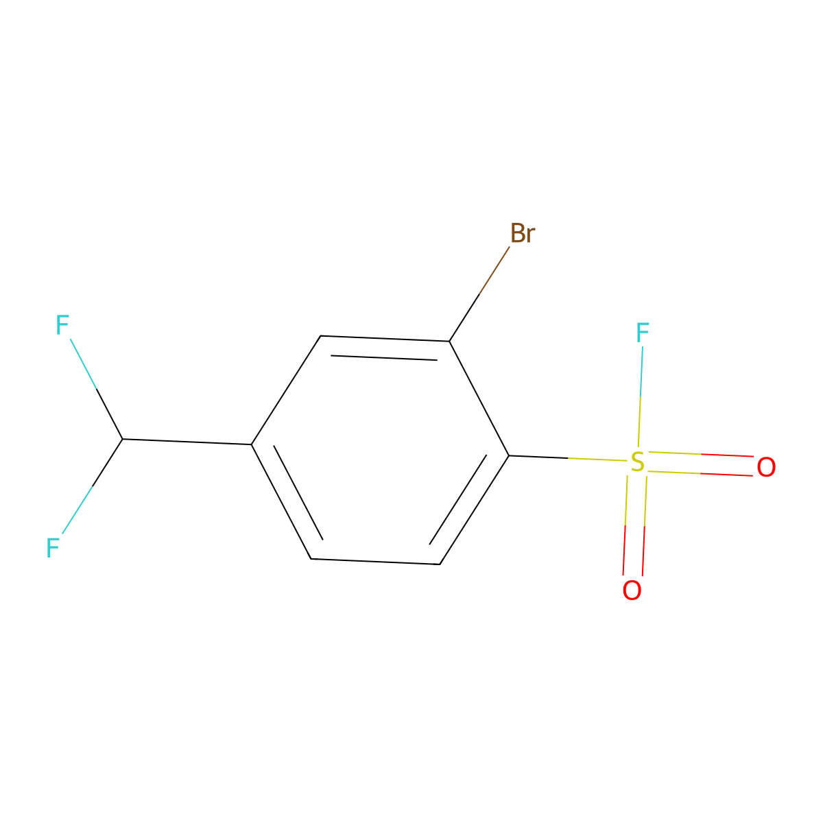 2-Bromo-4-(difluoromethyl)benzene-1-sulfonyl fluoride molecular structure, CAS 2913413-09-7