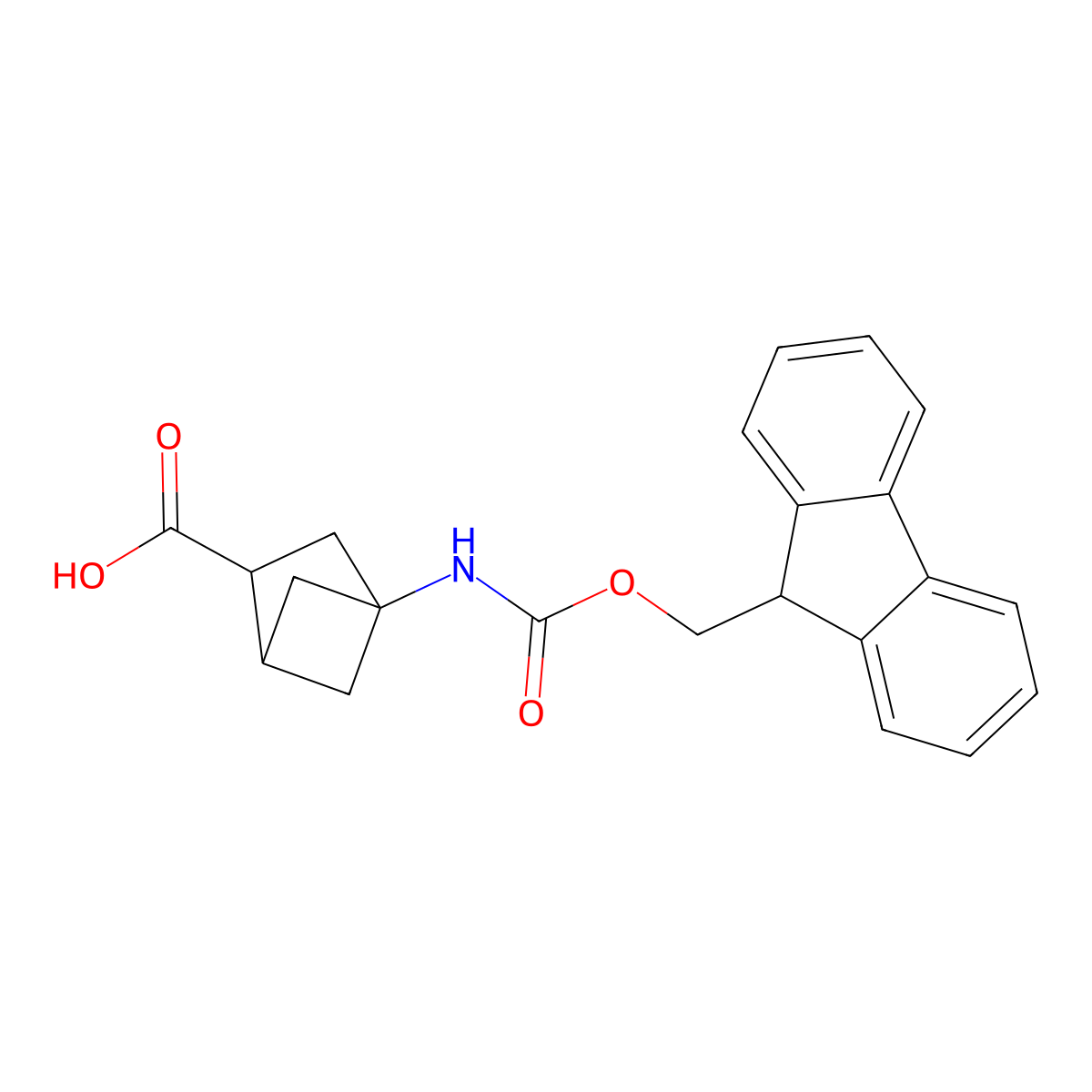 4-({[(9H-fluoren-9-yl)methoxy]carbonyl}amino)bicyclo[2.1.1]hexane-2-carboxylic acid molecular structure, CAS 2913413-10-0