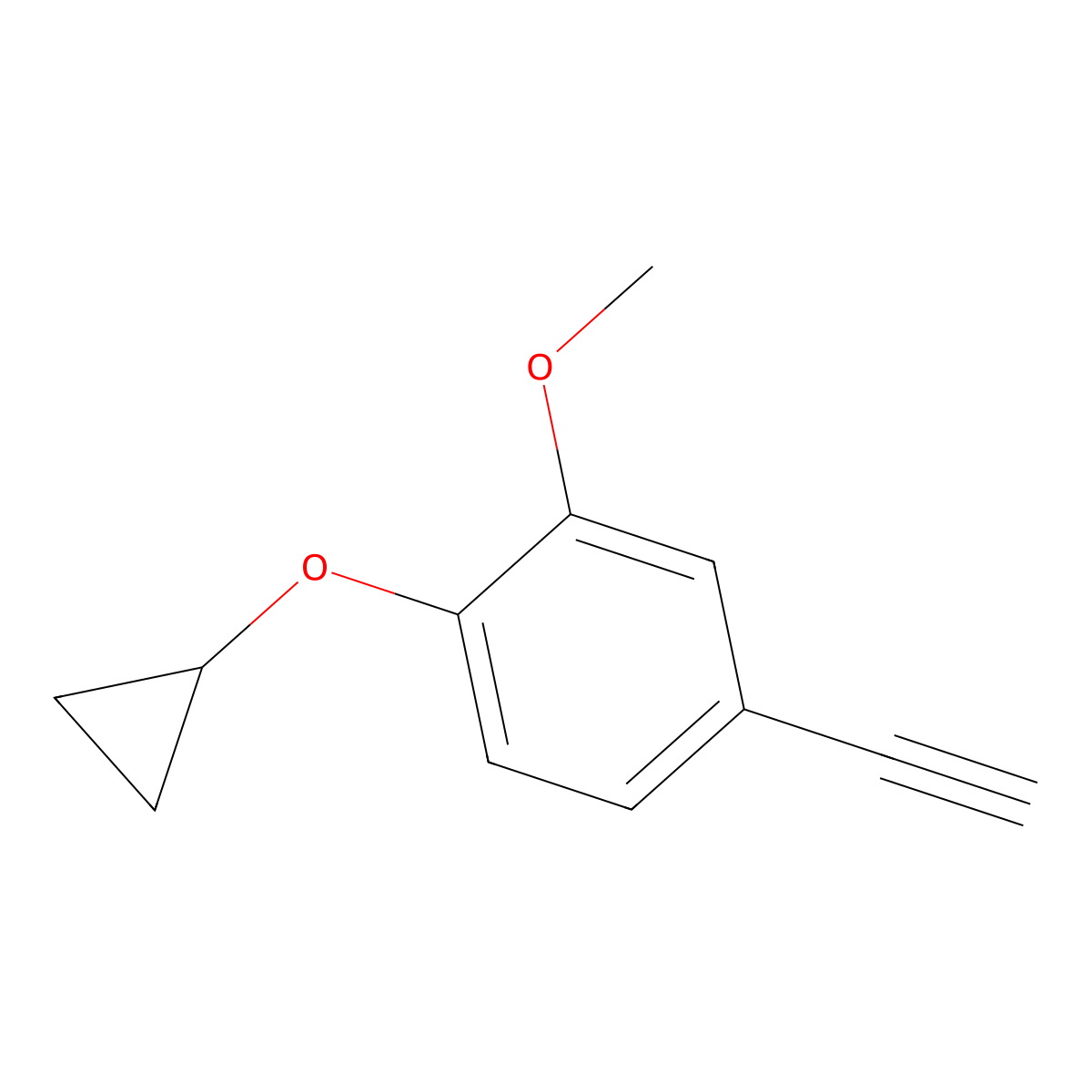 1-Cyclopropoxy-4-ethynyl-2-methoxybenzene molecular structure, CAS 2913413-17-7