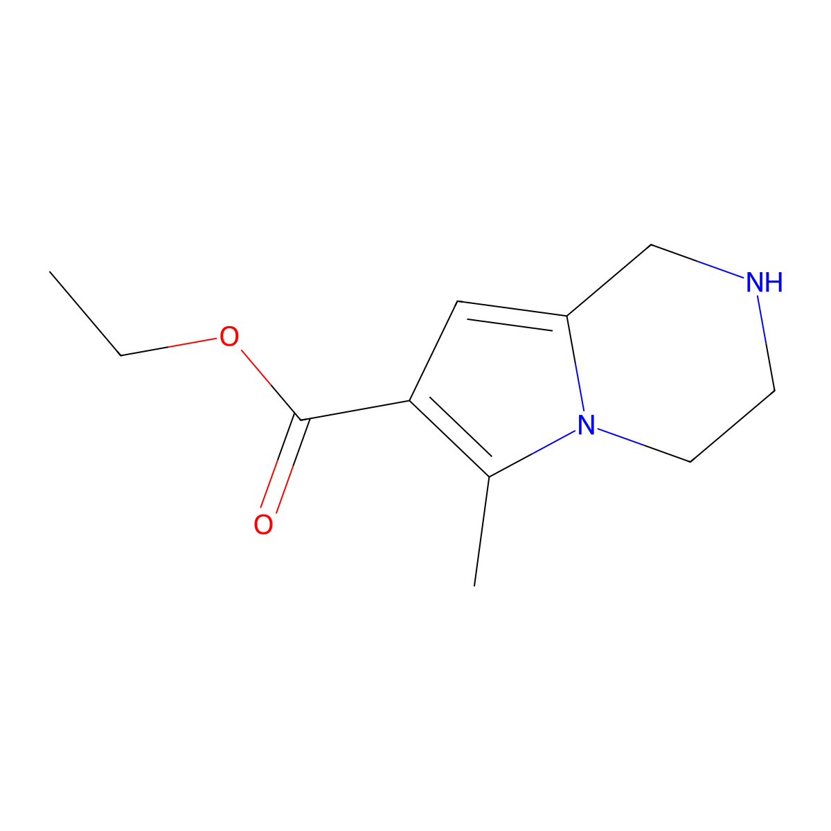 ethyl 6-methyl-1H,2H,3H,4H-pyrrolo[1,2-a]pyrazine-7-carboxylate molecular structure, CAS 2913413-24-6