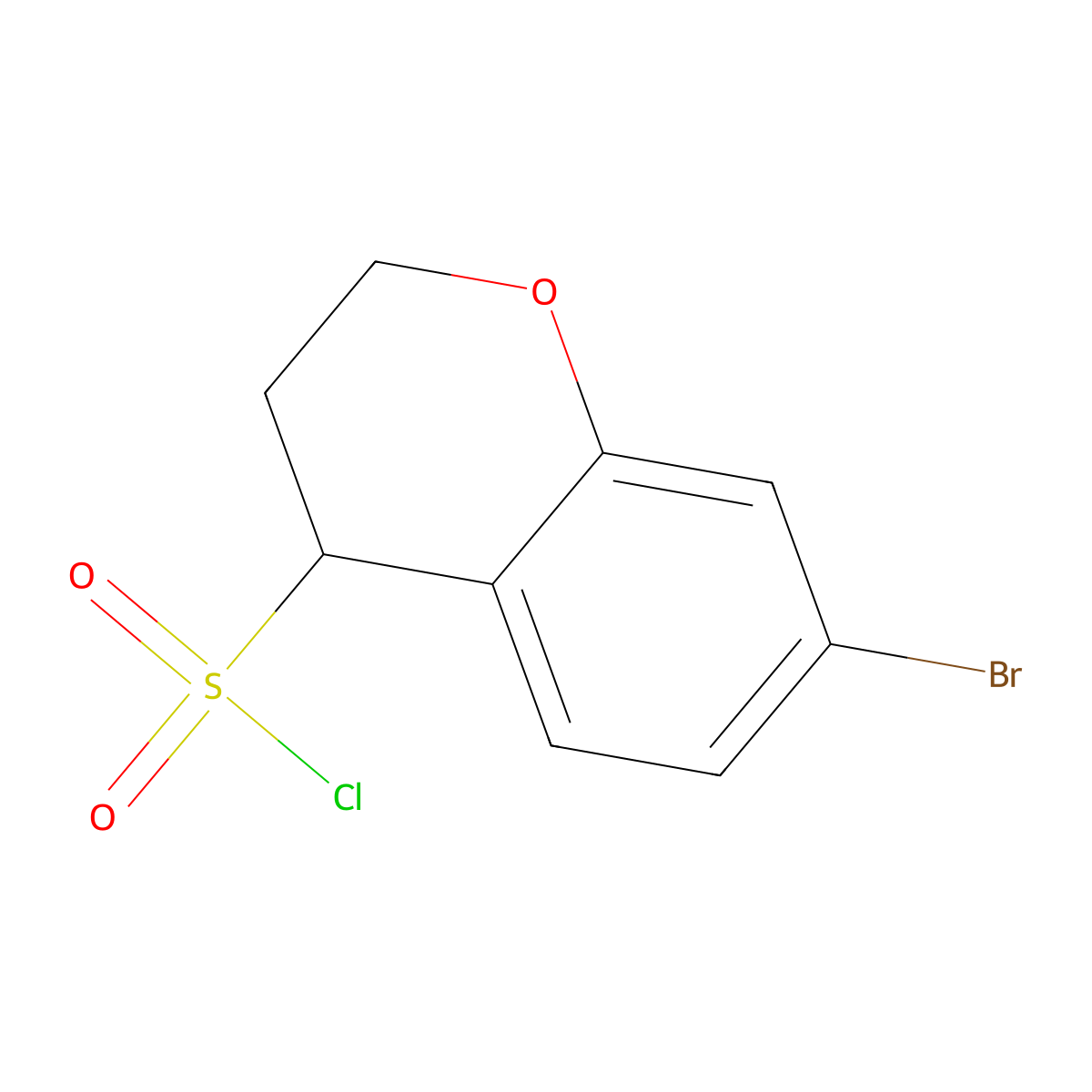 7-bromo-3,4-dihydro-2H-1-benzopyran-4-sulfonyl chloride molecular structure, CAS 2913413-38-2