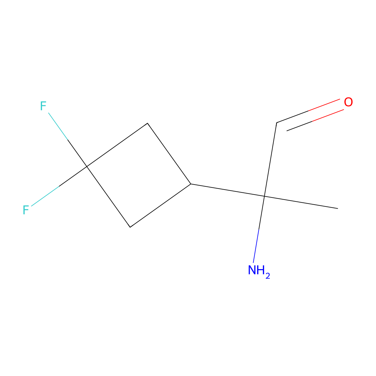 2-Amino-2-(3,3-difluorocyclobutyl)propanal molecular structure, CAS 2913413-46-2