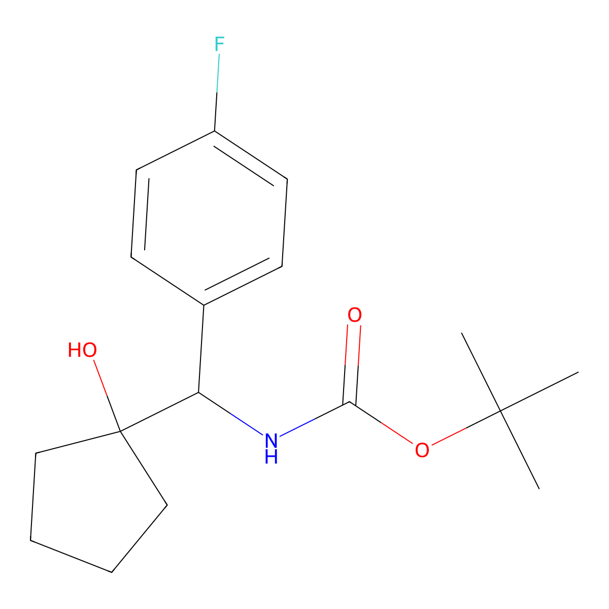 tert-butyl N-[(4-fluorophenyl)(1-hydroxycyclopentyl)methyl]carbamate molecular structure, CAS 2913413-53-1