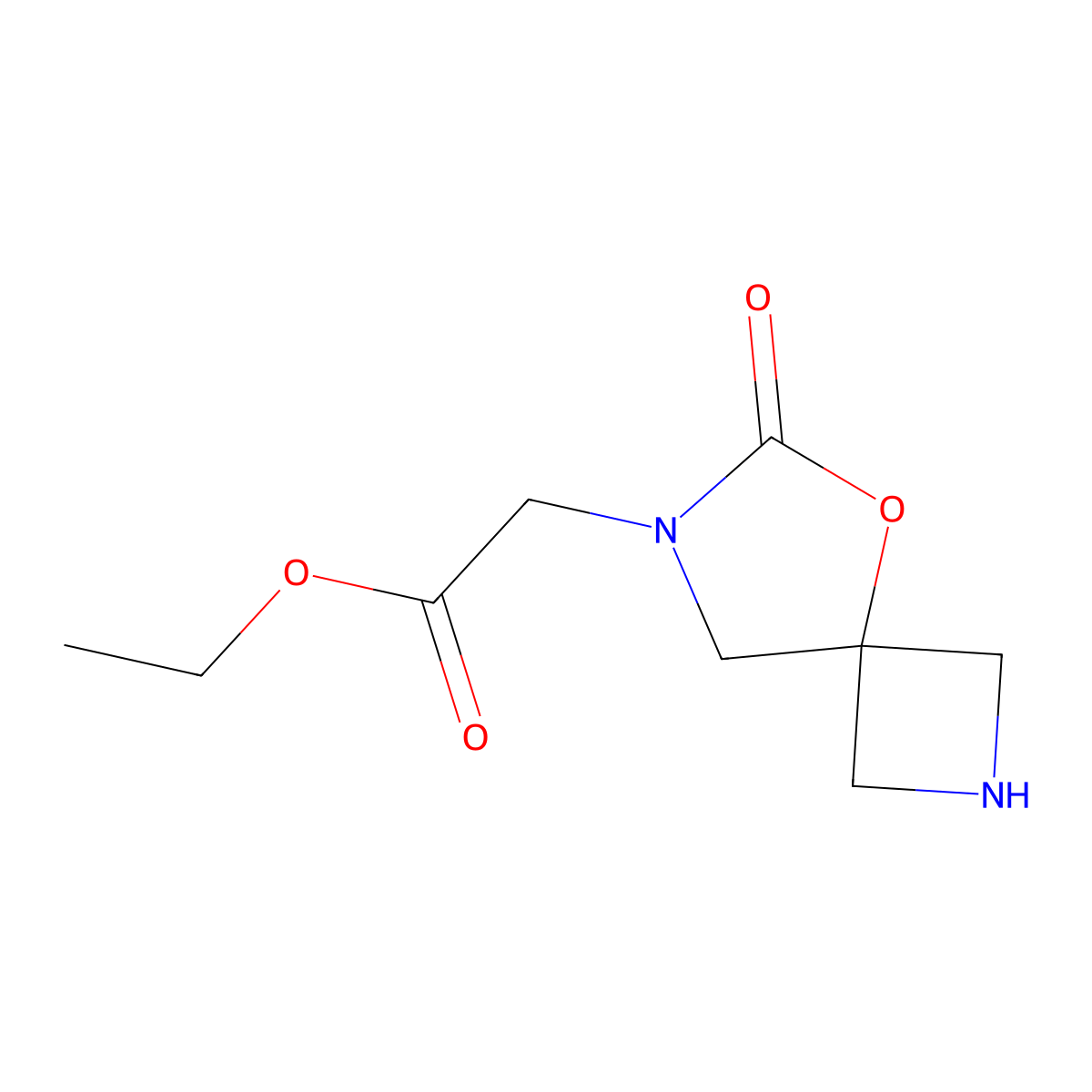 Ethyl 2-{6-oxo-5-oxa-2,7-diazaspiro[3.4]octan-7-yl}acetate molecular structure, CAS 2913413-56-4