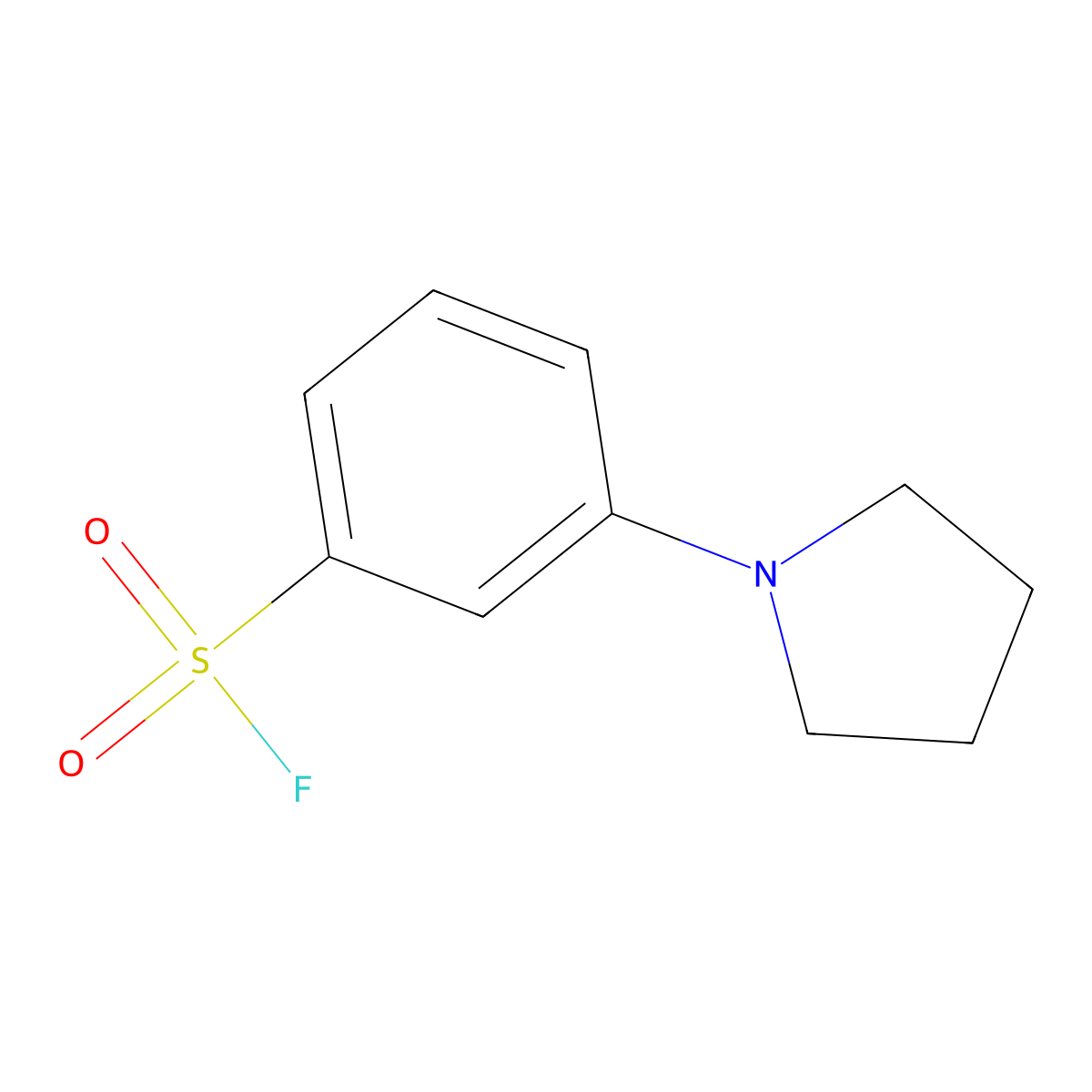 3-(Pyrrolidin-1-yl)benzene-1-sulfonyl fluoride molecular structure, CAS 2913413-75-7