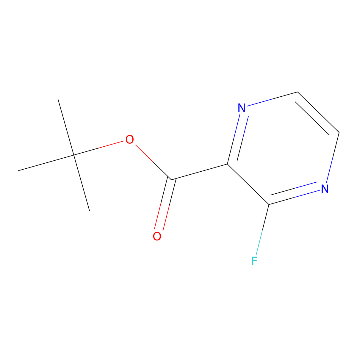 Tert-butyl 3-fluoropyrazine-2-carboxylate molecular structure, CAS 2913413-81-5