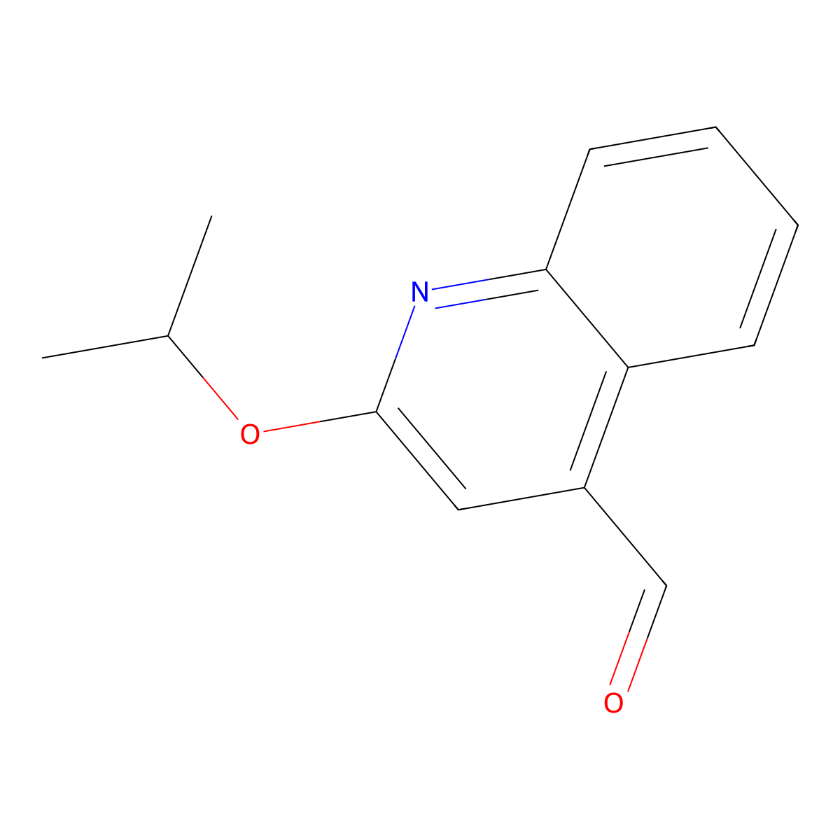 2-(Propan-2-yloxy)quinoline-4-carbaldehyde molecular structure, CAS 2913413-93-9