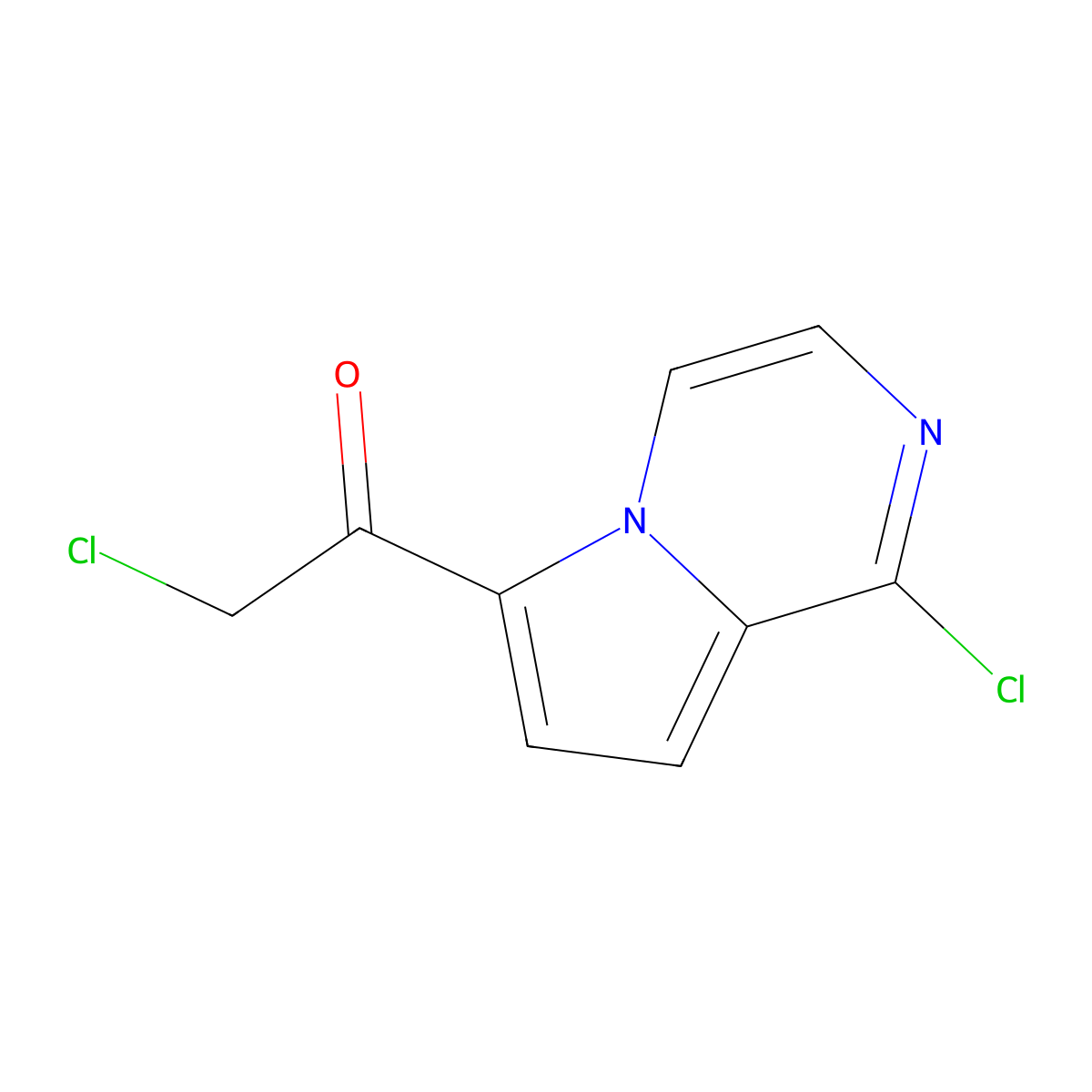 2-Chloro-1-{1-chloropyrrolo[1,2-a]pyrazin-6-yl}ethan-1-one molecular structure, CAS 2913413-94-0