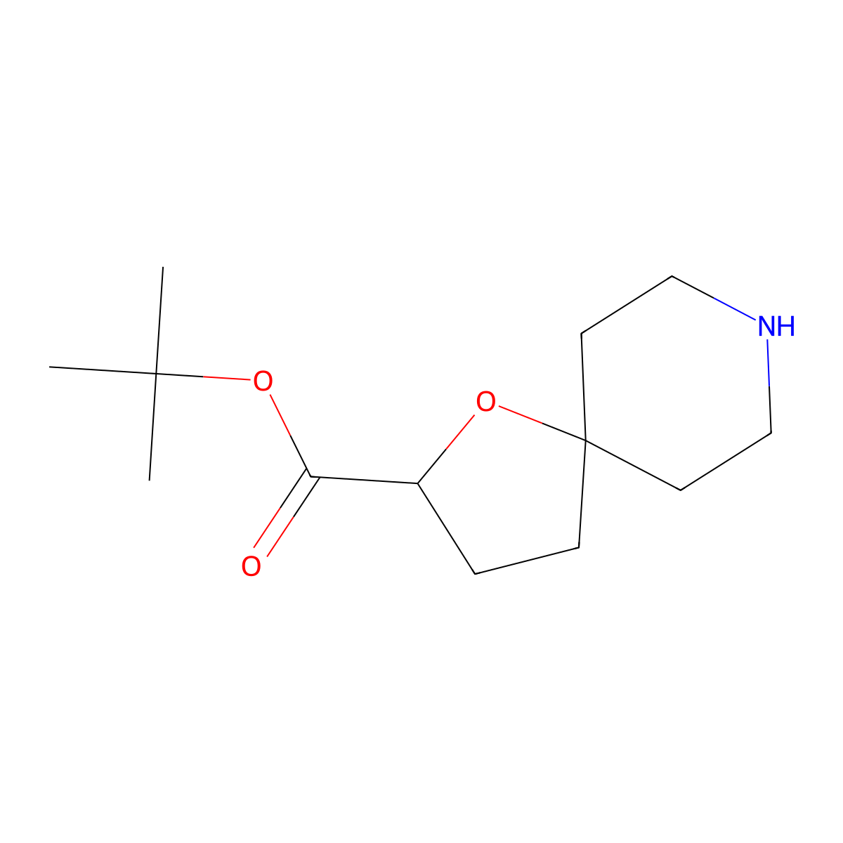 Tert-butyl 1-oxa-8-azaspiro[4.5]decane-2-carboxylate molecular structure, CAS 2913414-05-6
