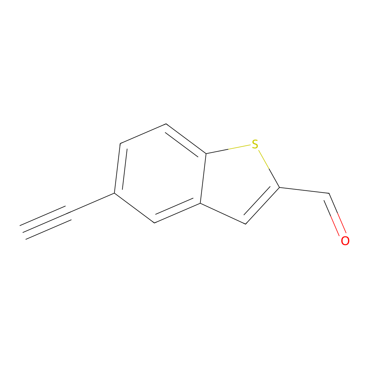 5-Ethynyl-1-benzothiophene-2-carbaldehyde molecular structure, CAS 2913414-21-6