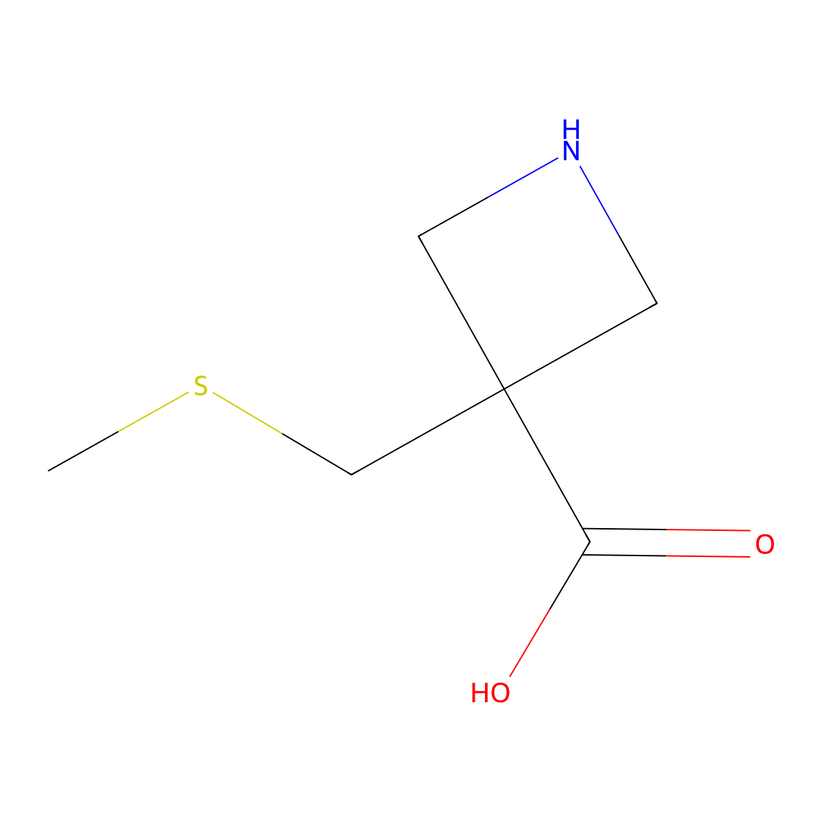 3-[(Methylsulfanyl)methyl]azetidine-3-carboxylic acid molecular structure, CAS 2913414-41-0