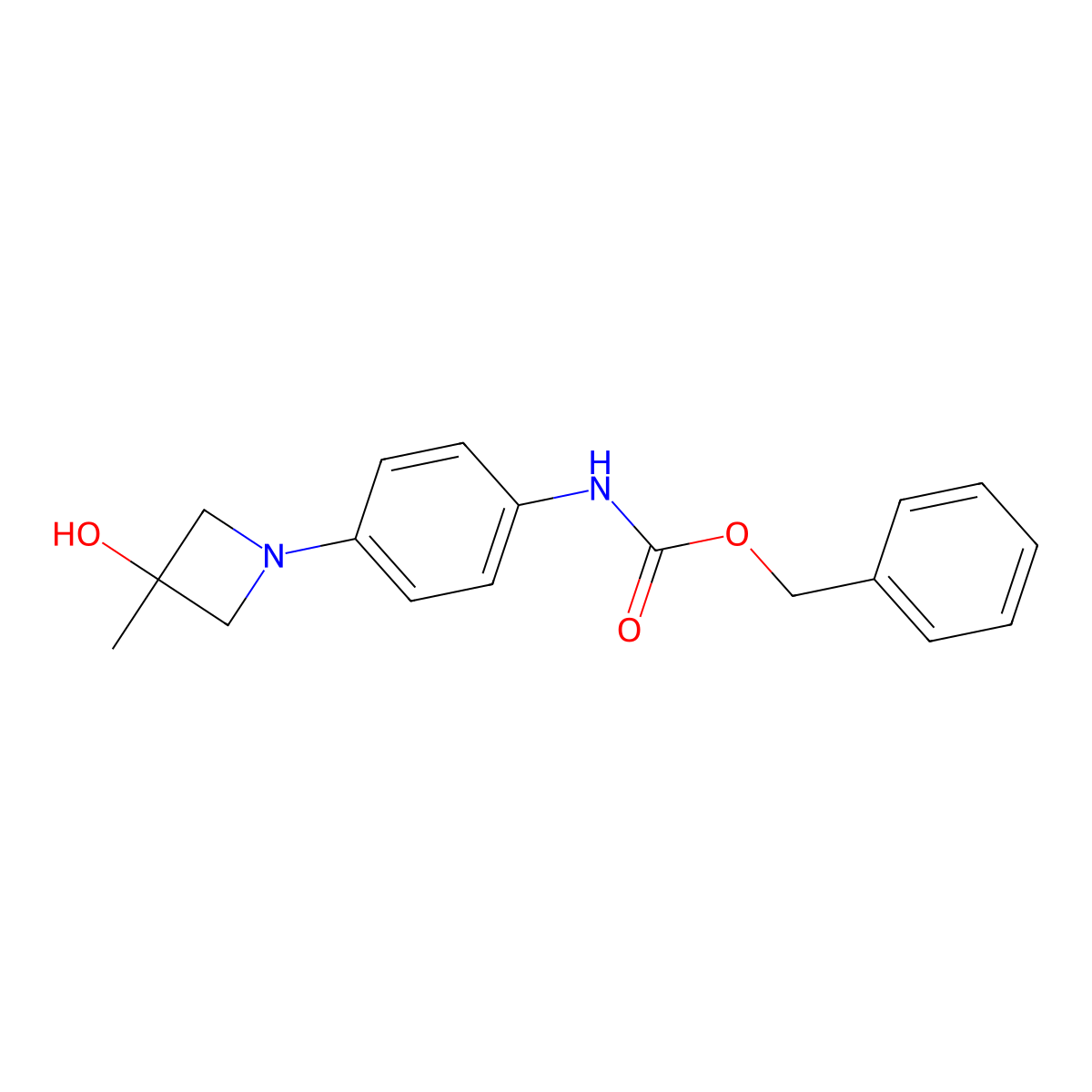 benzyl N-[4-(3-hydroxy-3-methylazetidin-1-yl)phenyl]carbamate molecular structure, CAS 2913414-61-4
