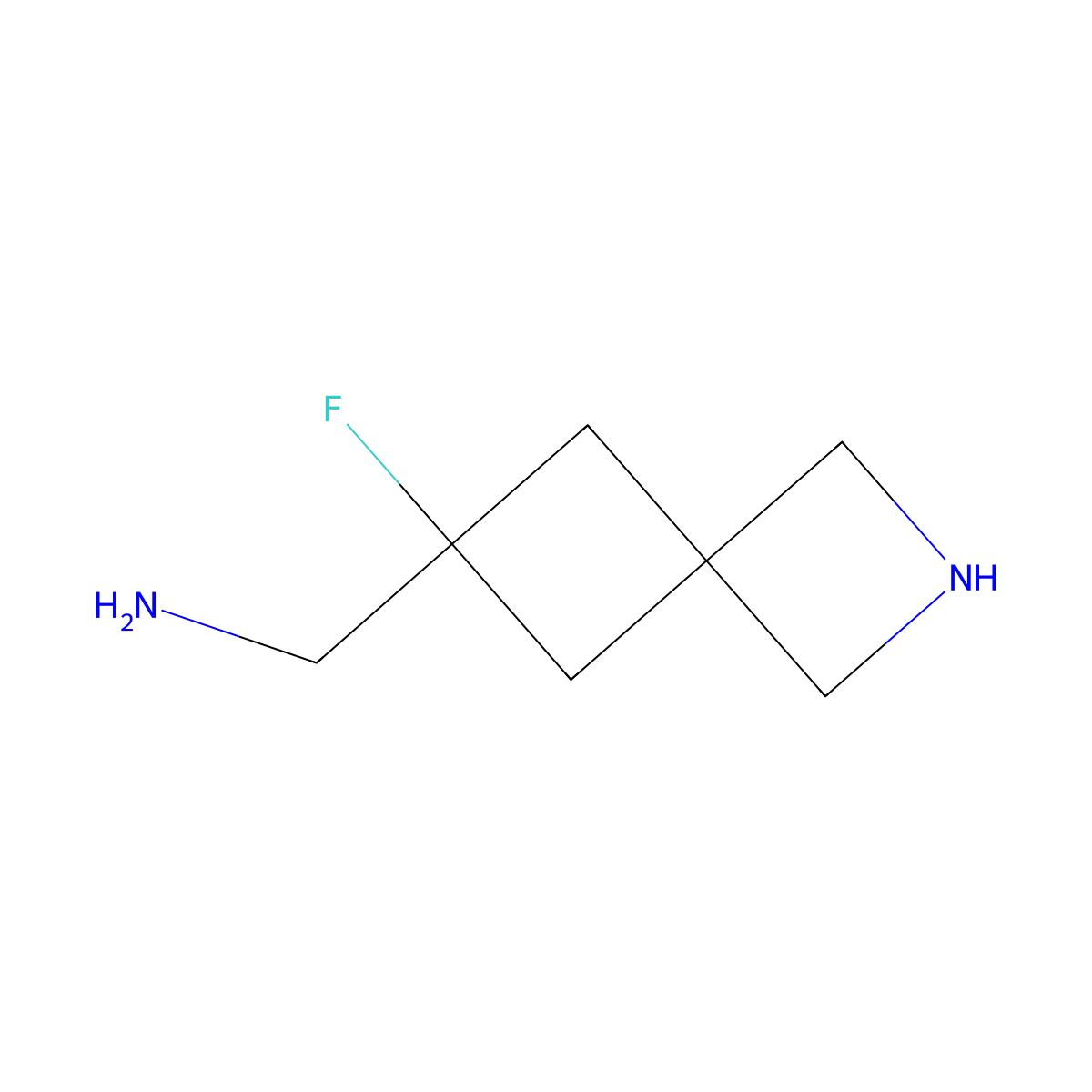 1-{6-Fluoro-2-azaspiro[3.3]heptan-6-yl}methanamine molecular structure, CAS 2913414-64-7