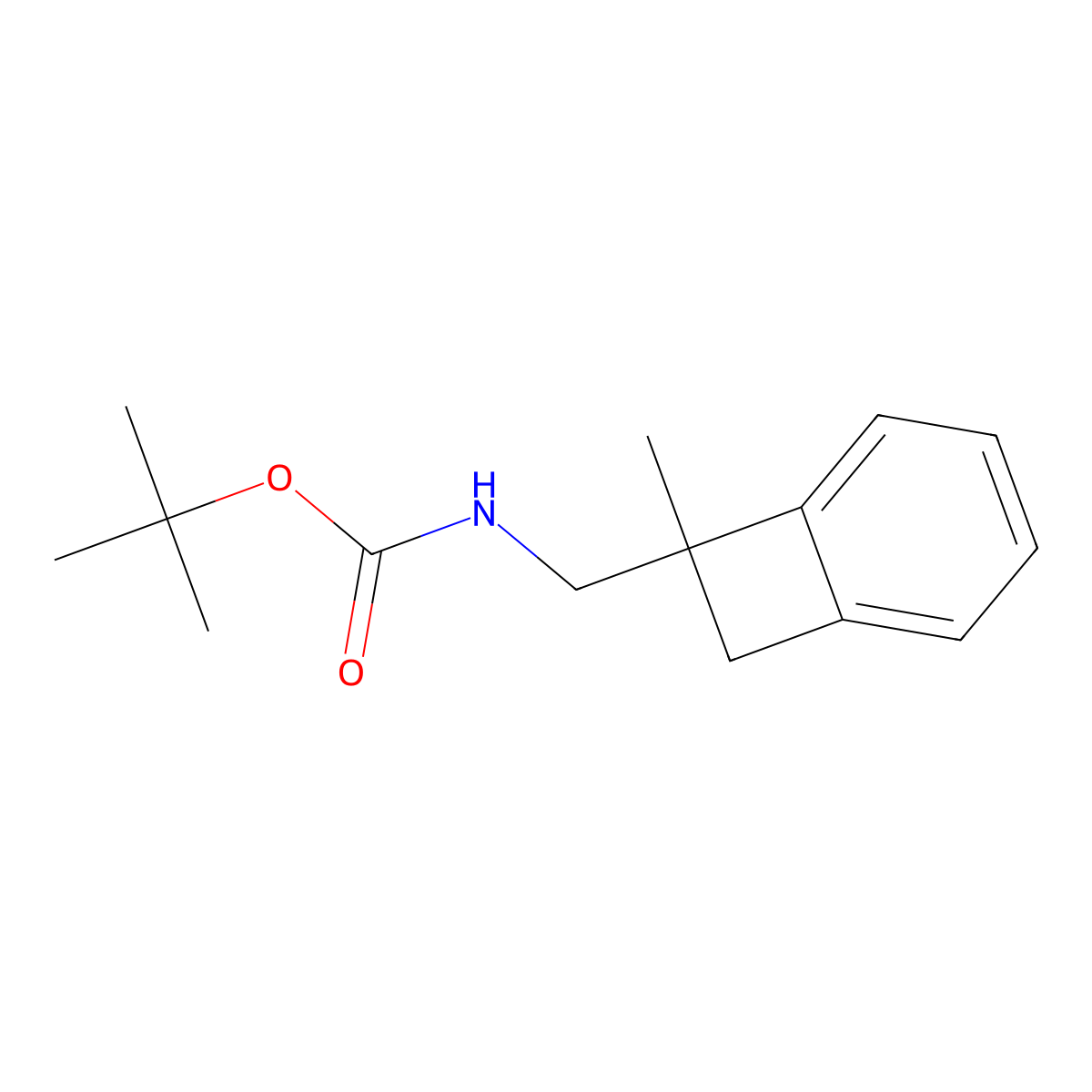 tert-butyl N-({7-methylbicyclo[4.2.0]octa-1,3,5-trien-7-yl}methyl)carbamate molecular structure, CAS 2913414-66-9