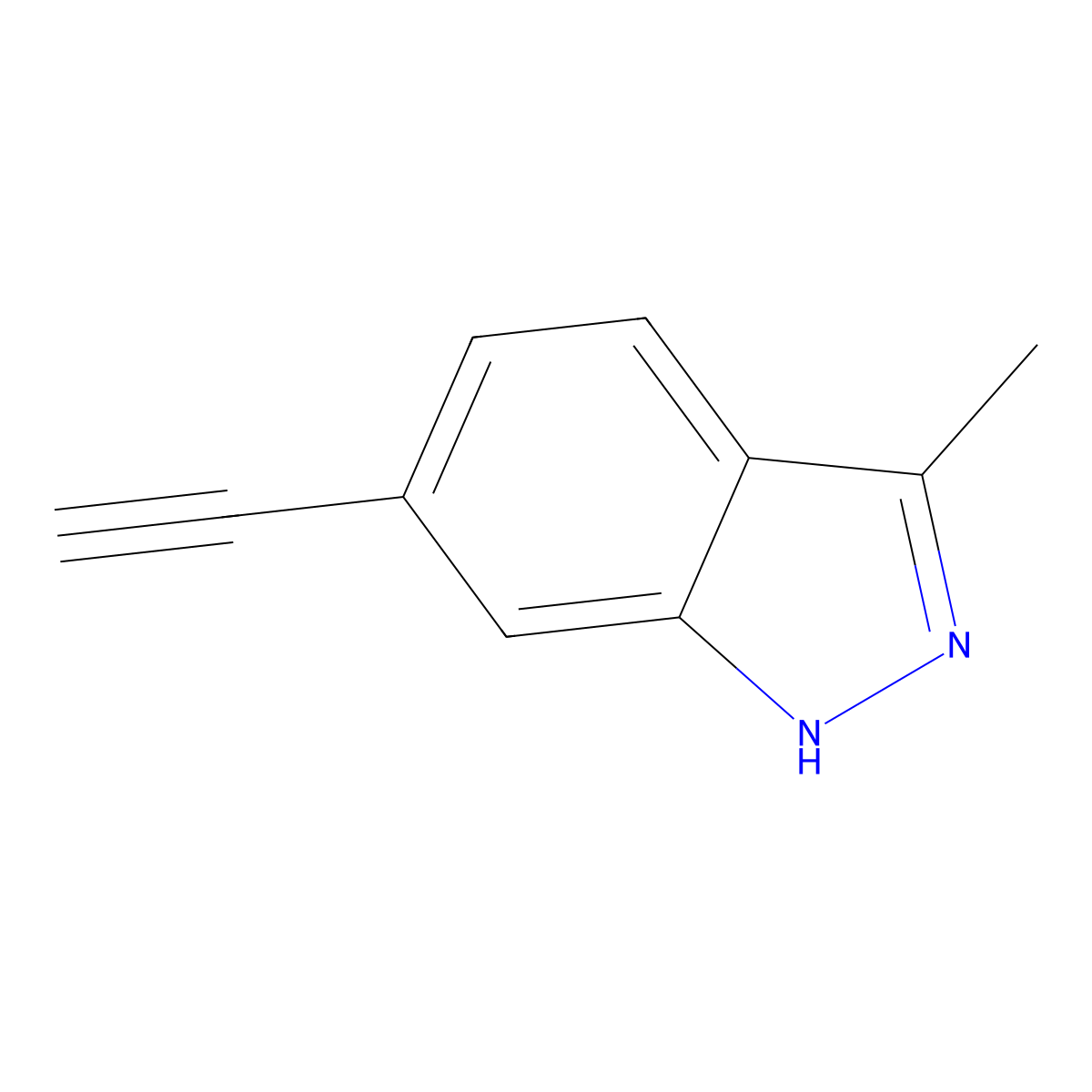 6-ethynyl-3-methyl-1H-indazole molecular structure, CAS 2913414-69-2