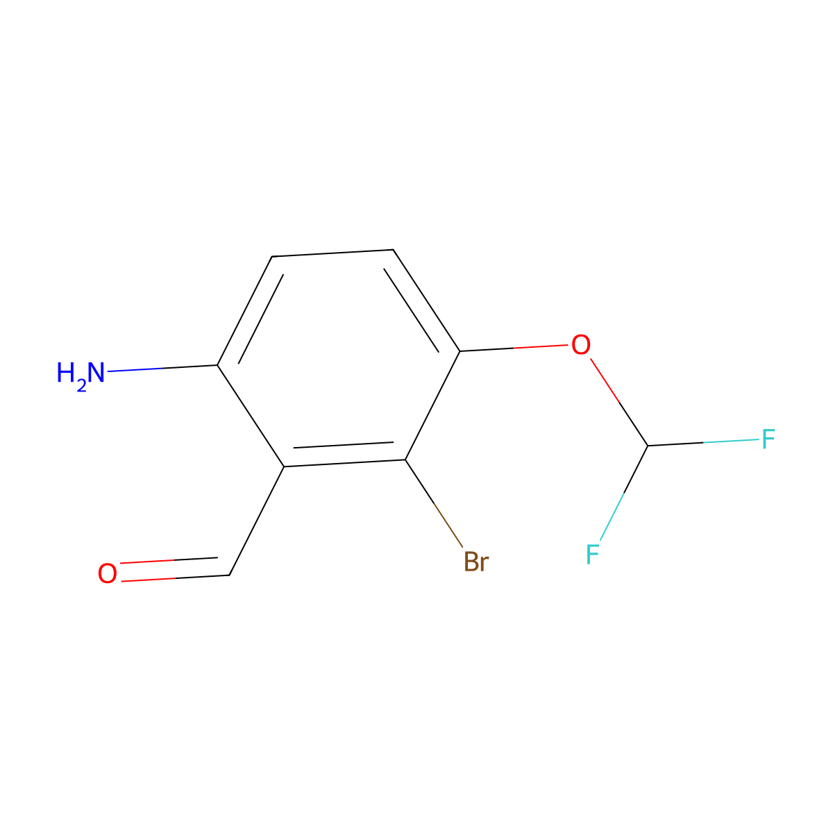 6-Amino-2-bromo-3-(difluoromethoxy)benzaldehyde molecular structure, CAS 2913414-74-9