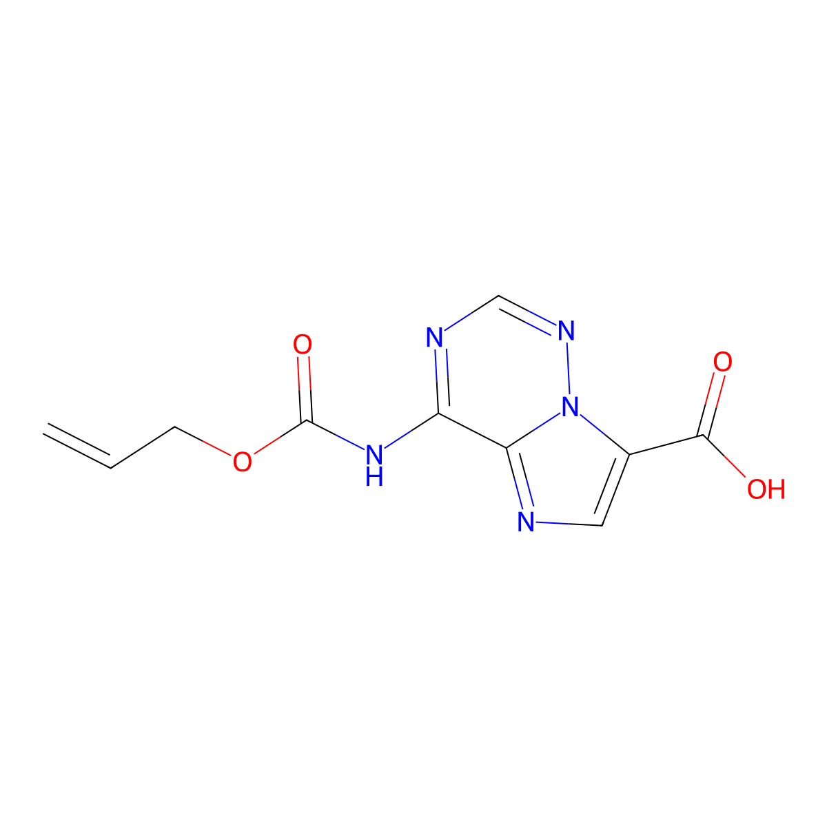 4-{[(Prop-2-en-1-yloxy)carbonyl]amino}imidazo[2,1-f][1,2,4]triazine-7-carboxylic acid molecular structure, CAS 2913414-81-8