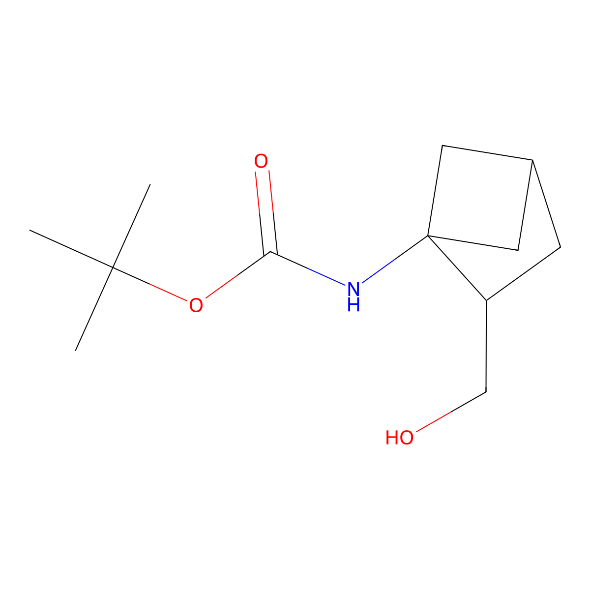 tert-butyl N-[2-(hydroxymethyl)bicyclo[2.1.1]hexan-1-yl]carbamate molecular structure, CAS 2913414-82-9