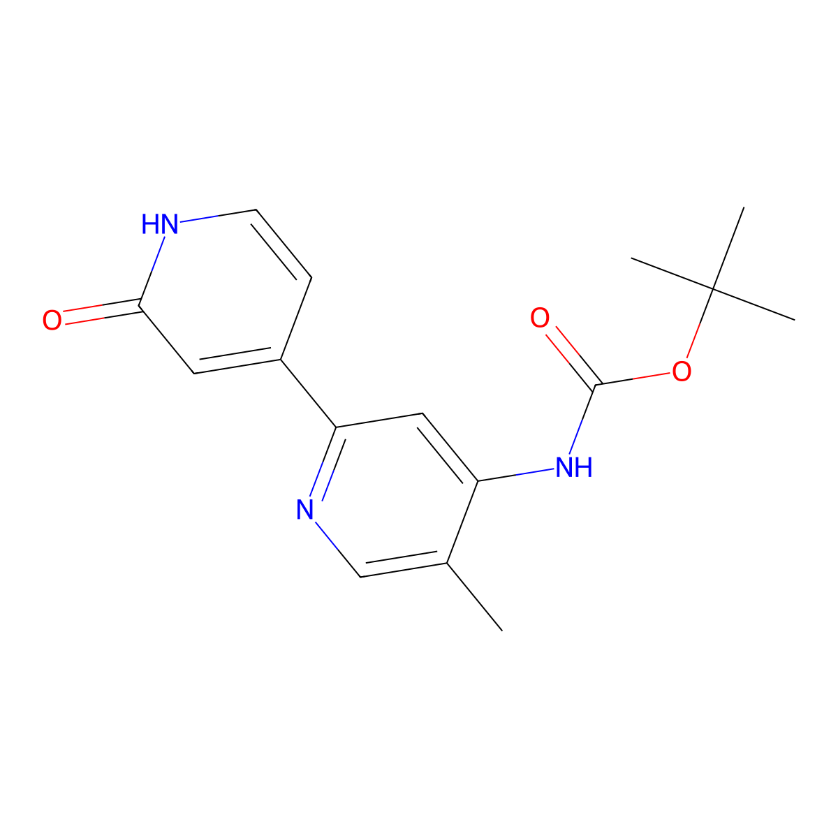 tert-butyl N-{2'-hydroxy-5-methyl-[2,4'-bipyridin]-4-yl}carbamate molecular structure, CAS 2913414-92-1