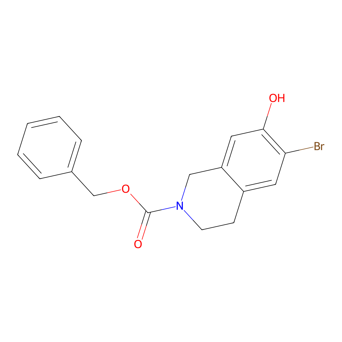 Benzyl 6-bromo-7-hydroxy-1,2,3,4-tetrahydroisoquinoline-2-carboxylate molecular structure, CAS 2913414-95-4