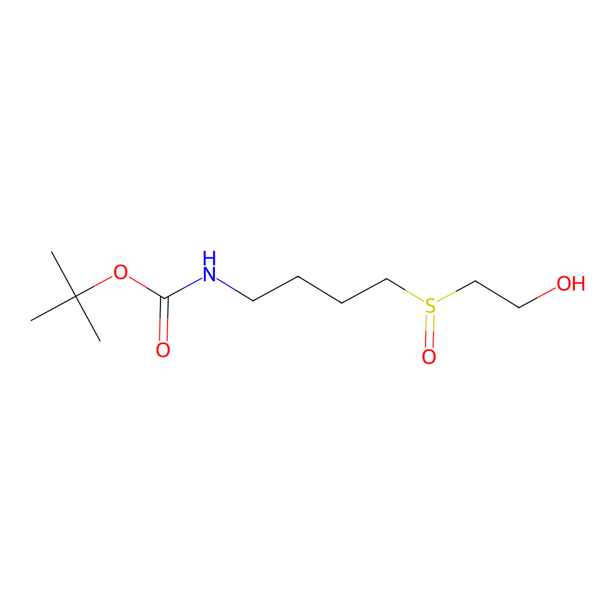 tert-butyl N-[4-(2-hydroxyethanesulfinyl)butyl]carbamate molecular structure, CAS 2913414-99-8
