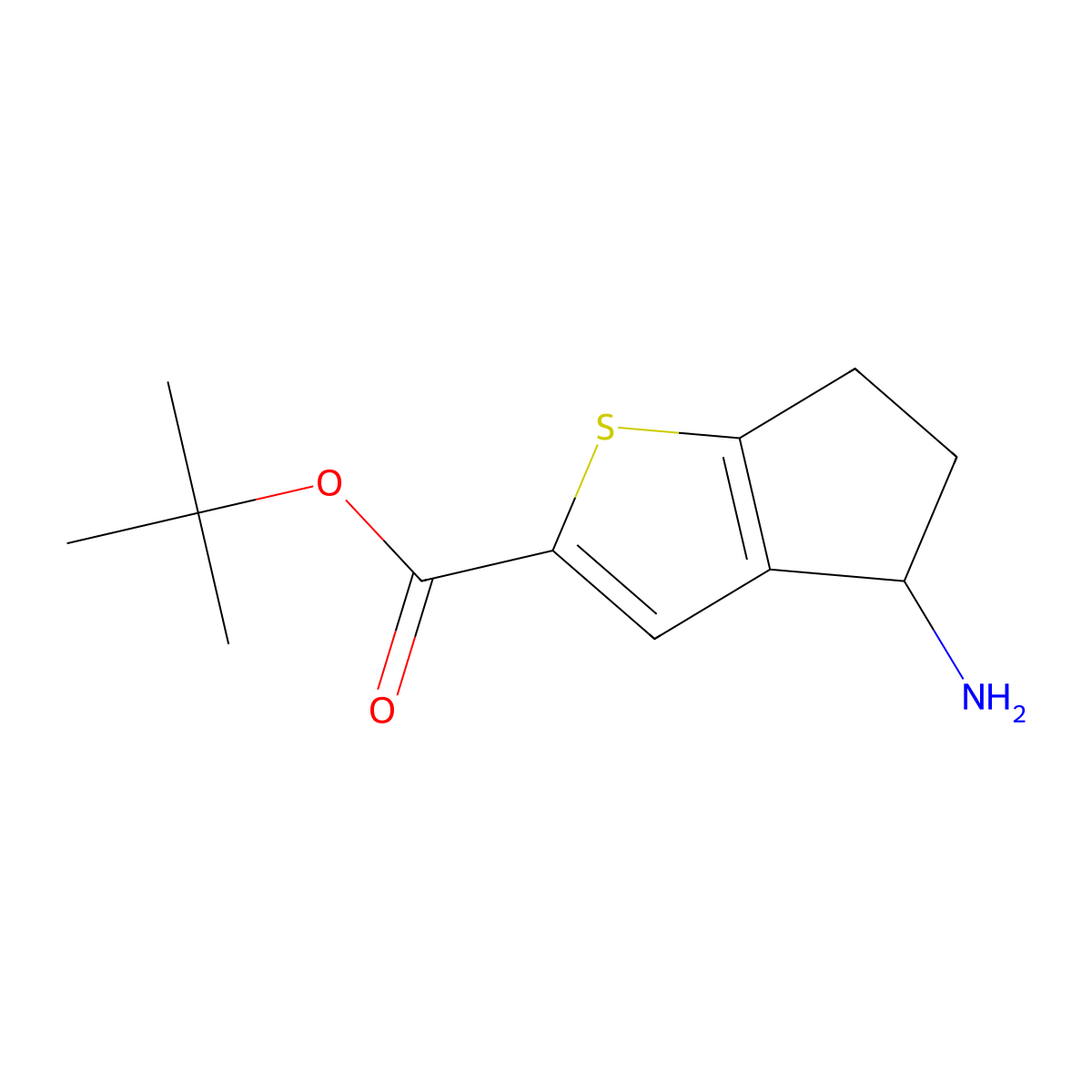tert-butyl 4-amino-4H,5H,6H-cyclopenta[b]thiophene-2-carboxylate molecular structure, CAS 2913415-15-1