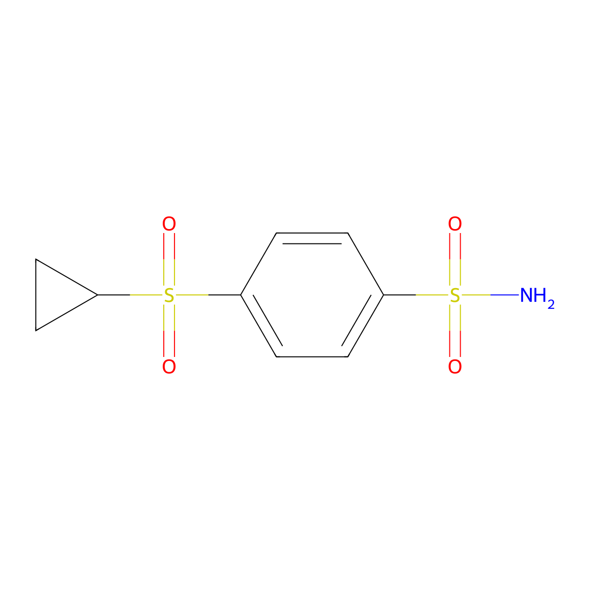 4-(Cyclopropanesulfonyl)benzene-1-sulfonamide molecular structure, CAS 2913415-25-3