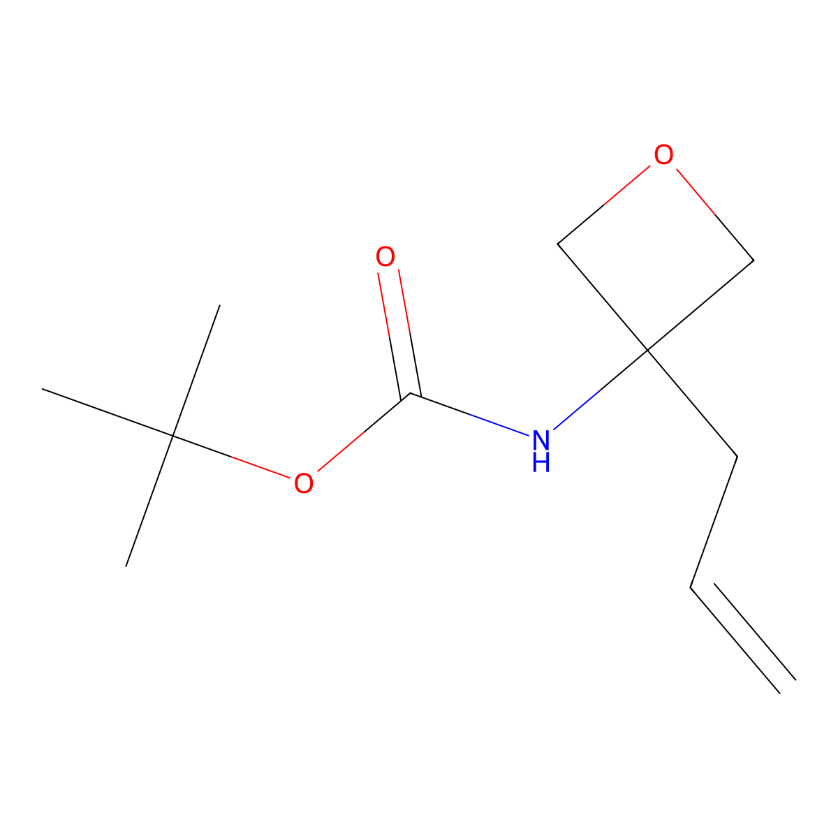 tert-butyl N-[3-(prop-2-en-1-yl)oxetan-3-yl]carbamate molecular structure, CAS 2913415-28-6
