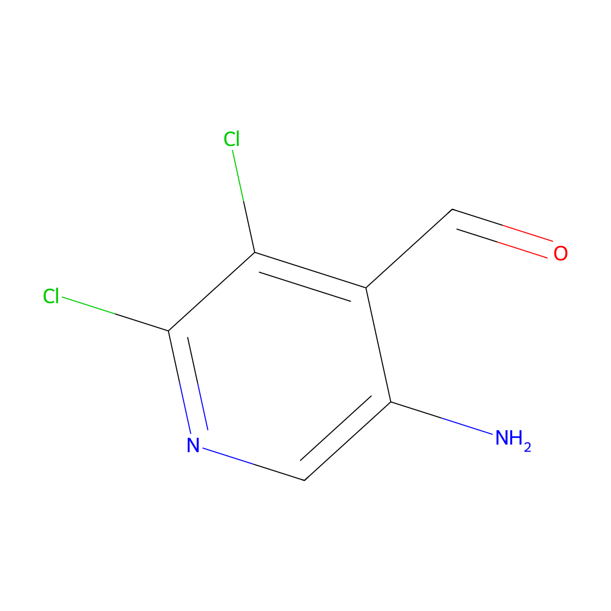 5-Amino-2,3-dichloropyridine-4-carbaldehyde molecular structure, CAS 2913415-41-3