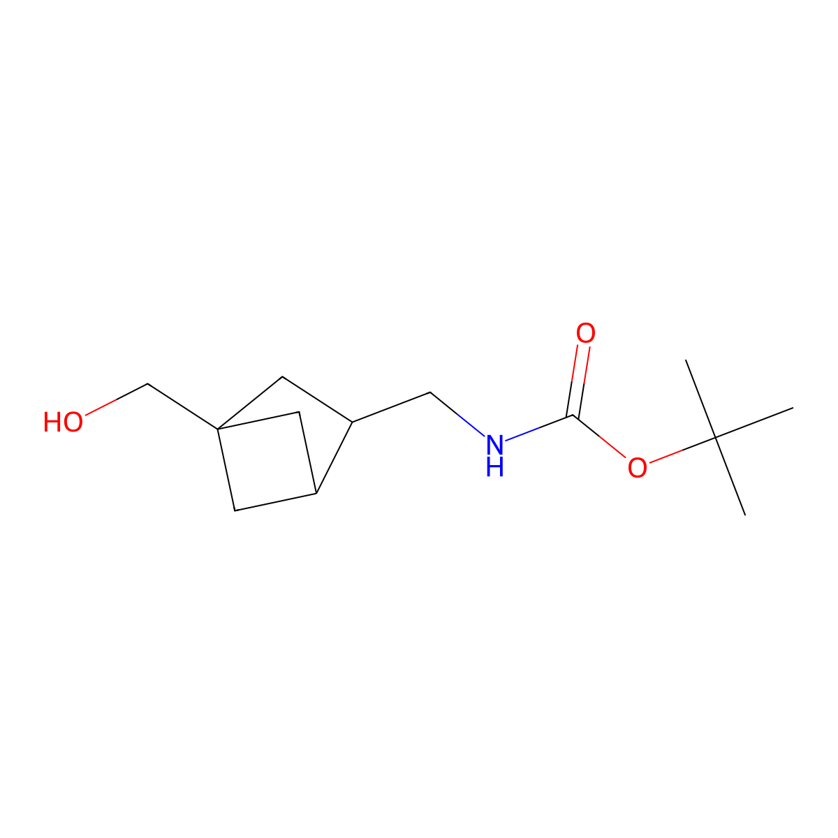 tert-butyl N-{[4-(hydroxymethyl)bicyclo[2.1.1]hexan-2-yl]methyl}carbamate molecular structure, CAS 2913415-46-8