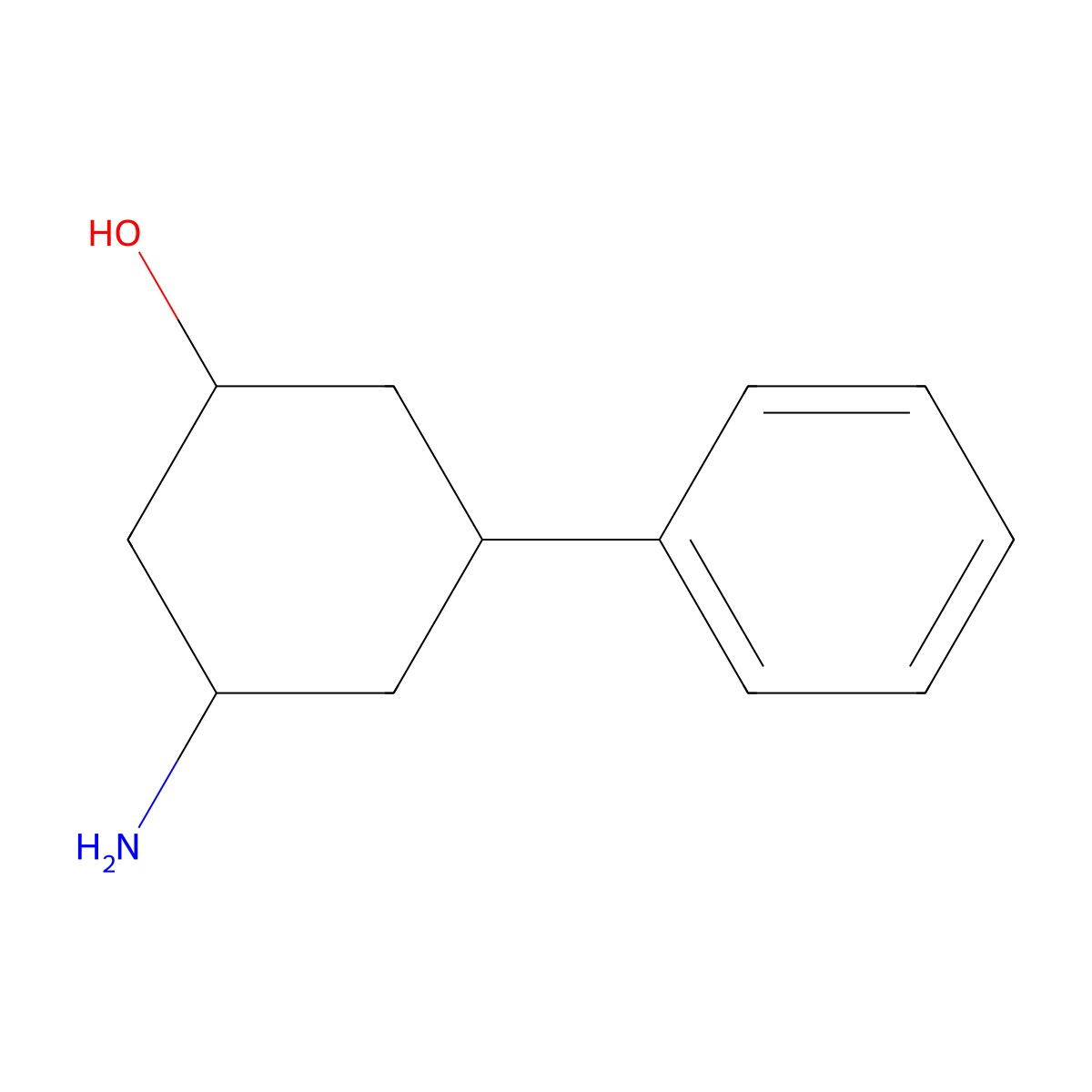 3-Amino-5-phenylcyclohexan-1-ol molecular structure, CAS 2913415-49-1
