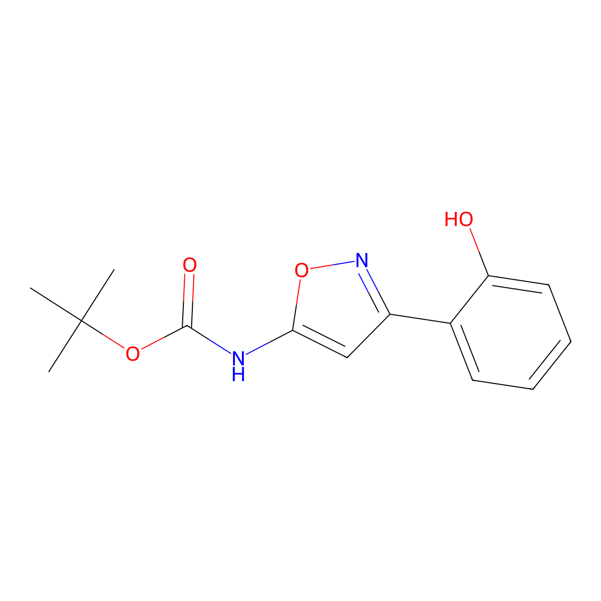 tert-butyl N-[3-(2-hydroxyphenyl)-1,2-oxazol-5-yl]carbamate molecular structure, CAS 2913415-65-1