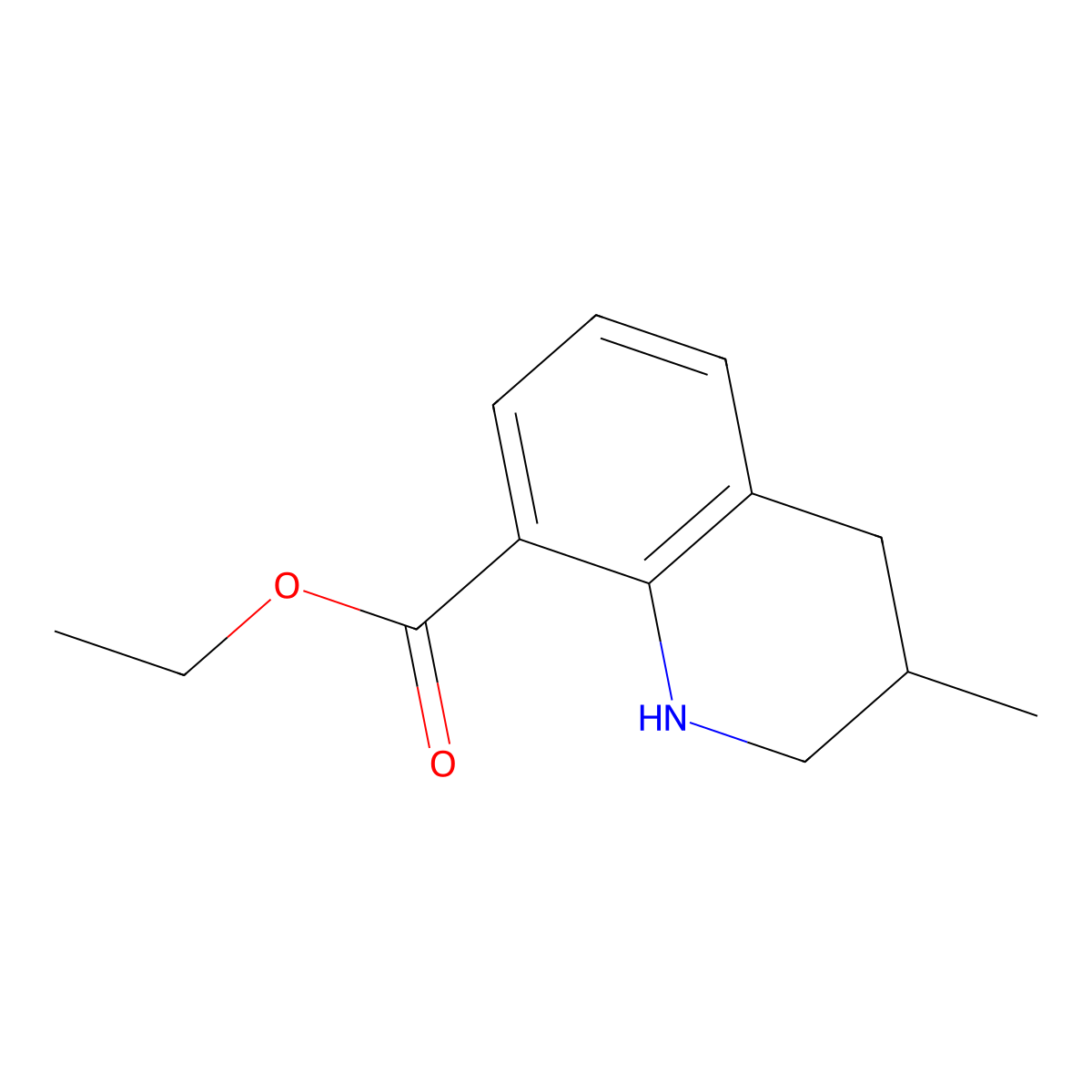 Ethyl 3-methyl-1,2,3,4-tetrahydroquinoline-8-carboxylate molecular structure, CAS 2913415-69-5
