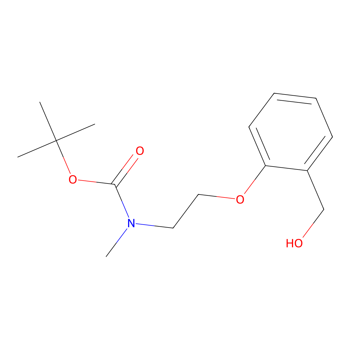 tert-butyl N-{2-[2-(hydroxymethyl)phenoxy]ethyl}-N-methylcarbamate molecular structure, CAS 2913415-75-3