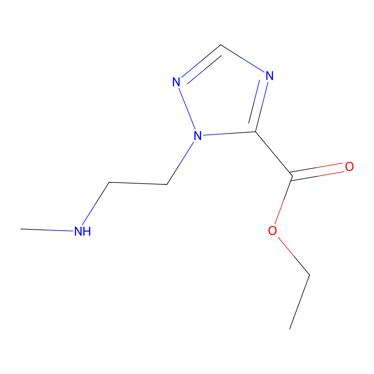 ethyl 1-[2-(methylamino)ethyl]-1H-1,2,4-triazole-5-carboxylate molecular structure, CAS 2913415-79-7