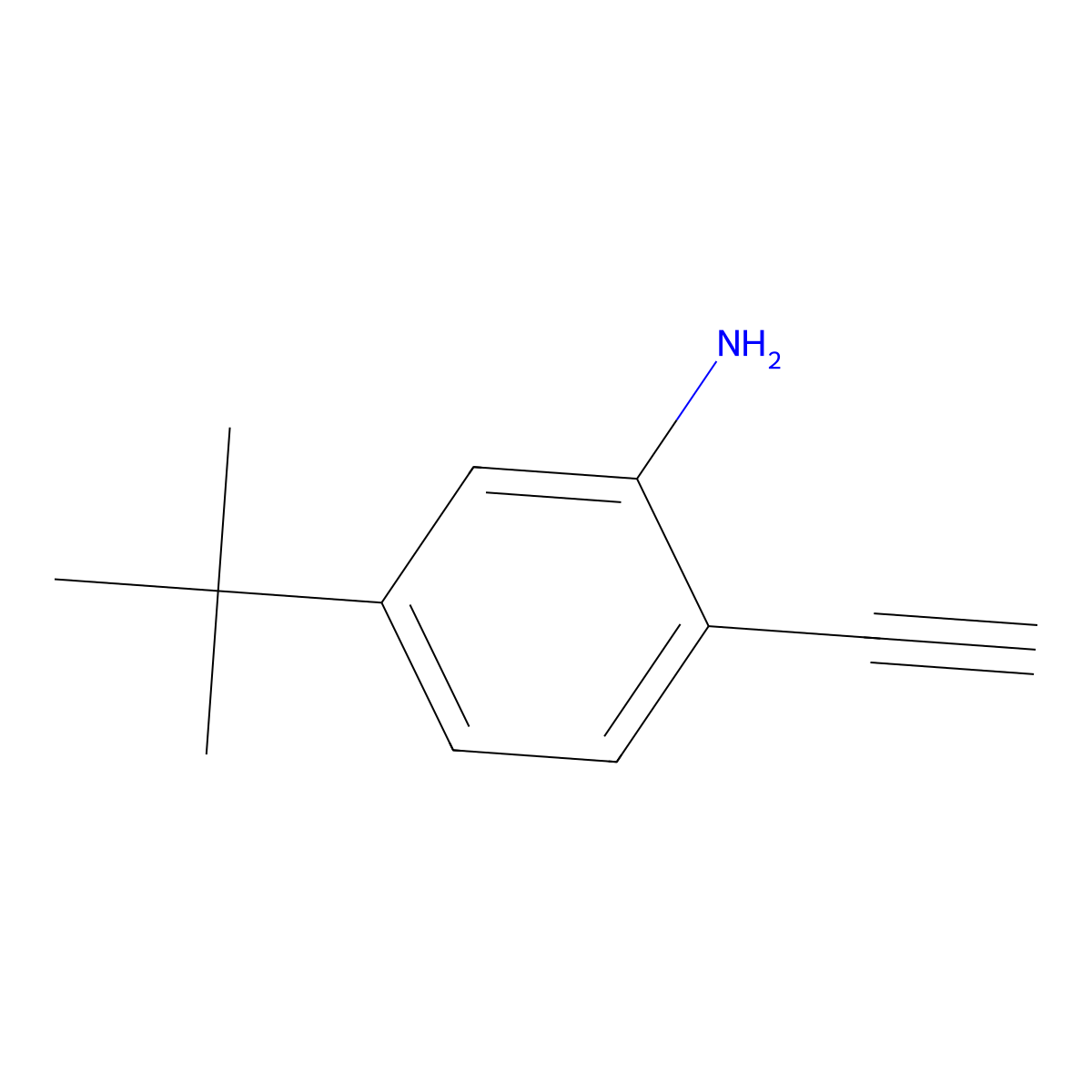 5-Tert-butyl-2-ethynylaniline molecular structure, CAS 2913416-17-6